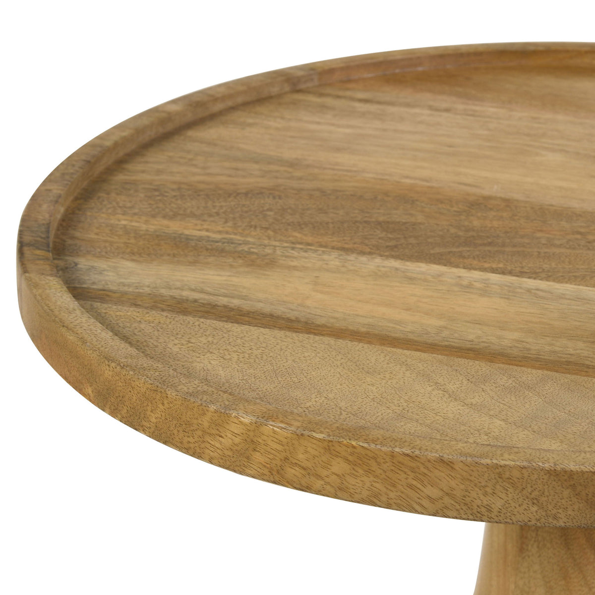 Pedestal Accent Table With Round Lipped Top