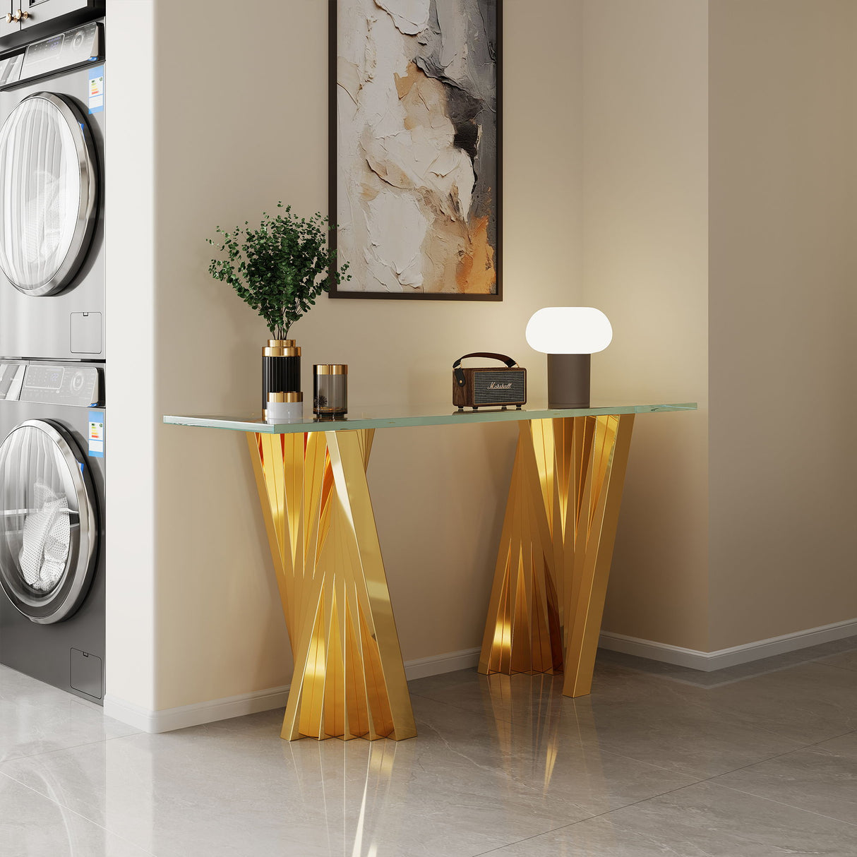 Table With Twisted Fan Shaped Legs