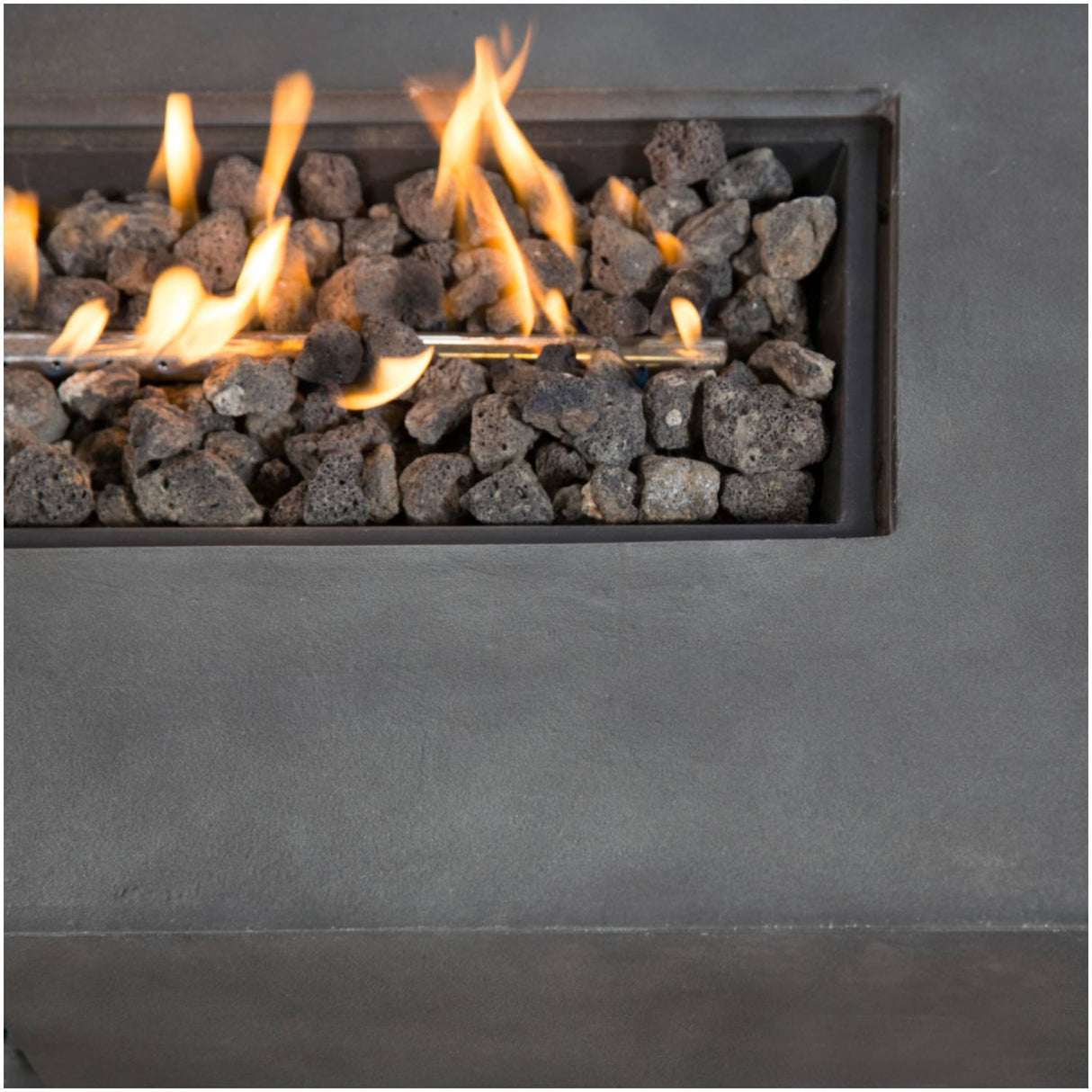 Fire Pit Table Outdoor Heater Dual Fuel Concrete Construction 42x15in