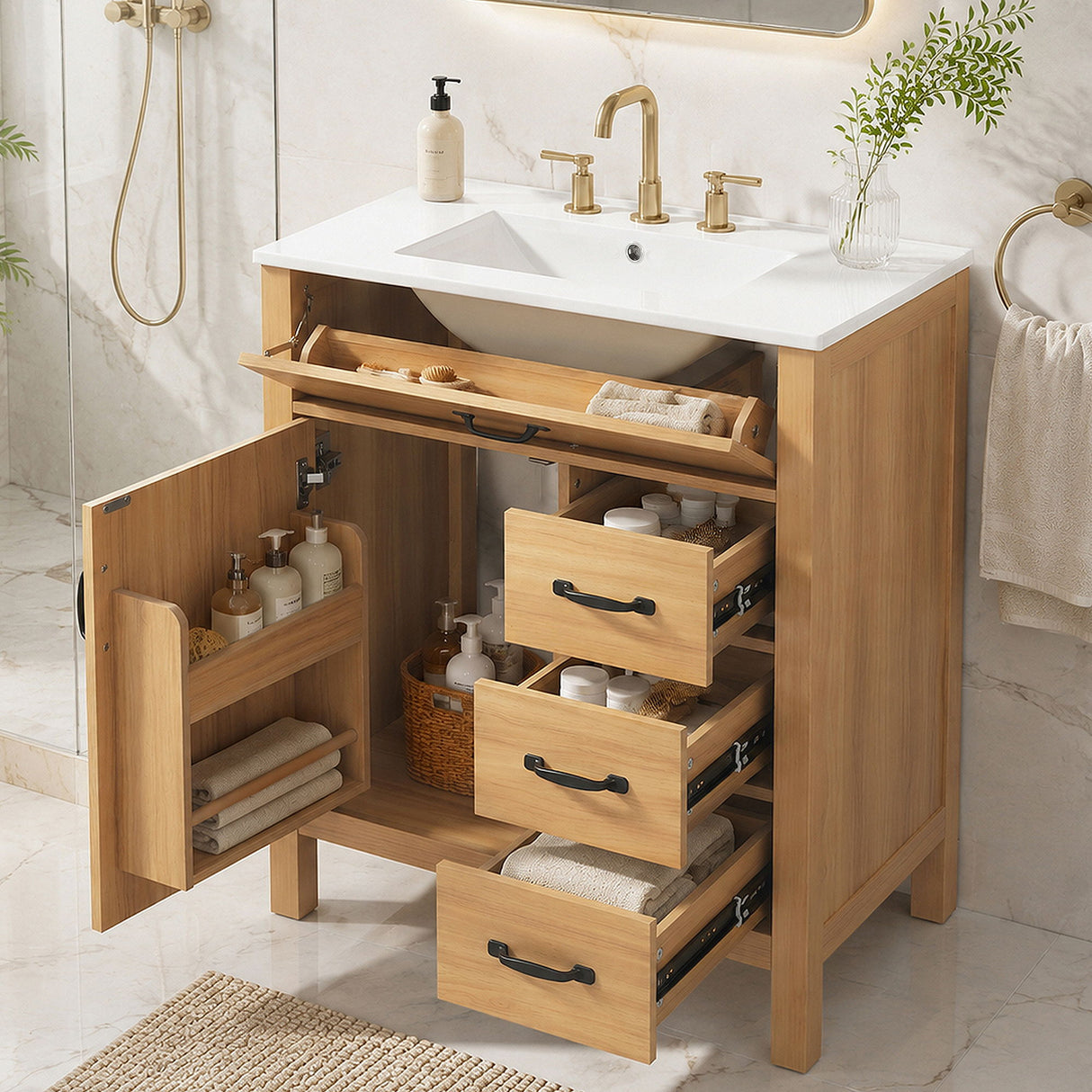 Modern Traditional Bathroom Vanity With Sink