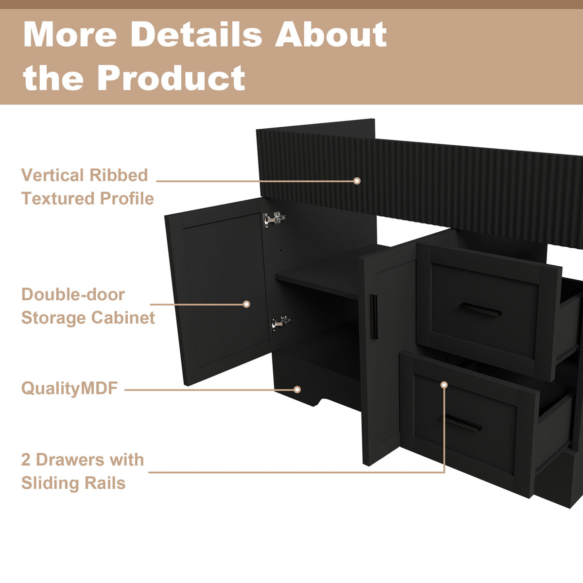 Modern Bathroom Vanity With 2 Drawers