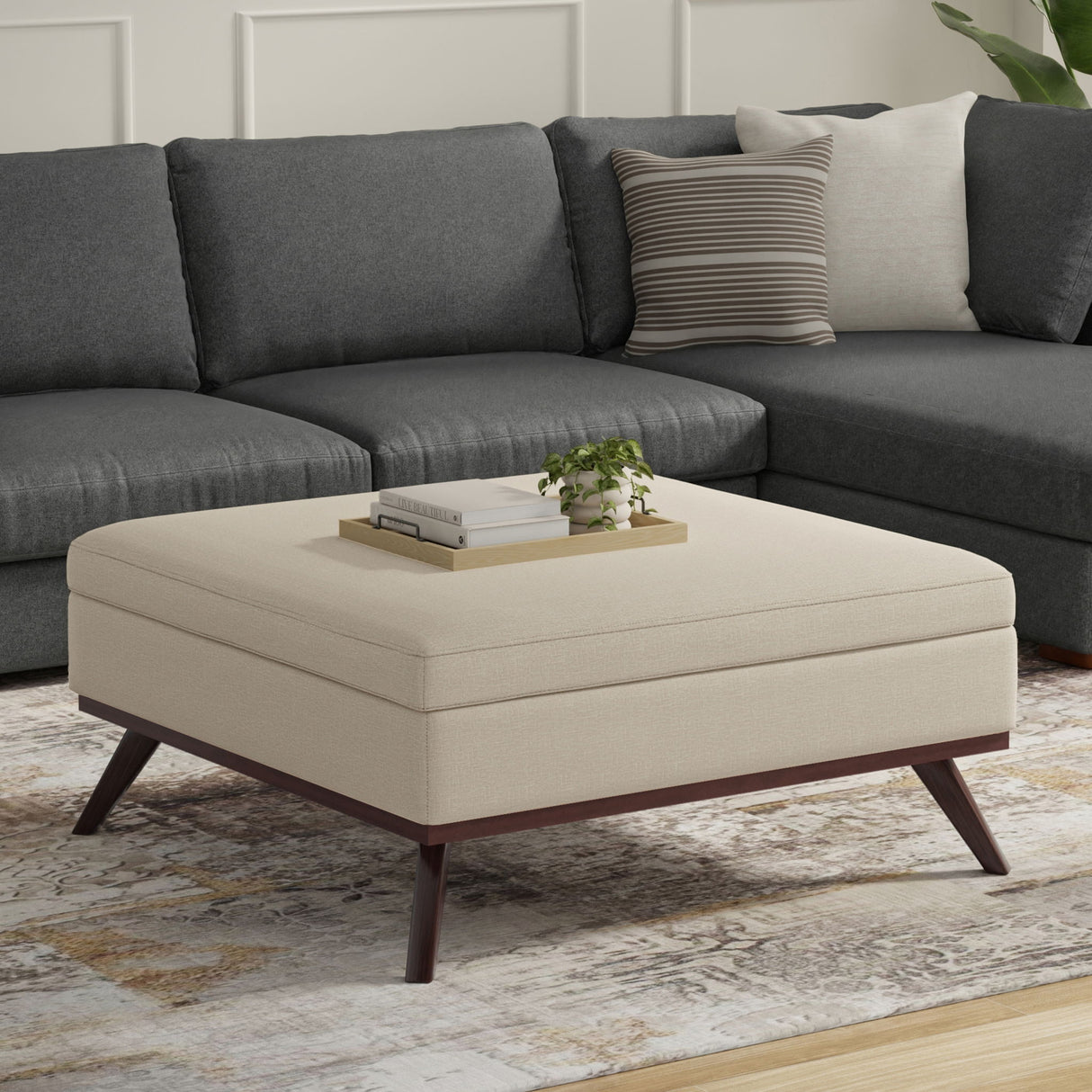 Owen - Multifunctional Square Coffee Table Storage Ottoman