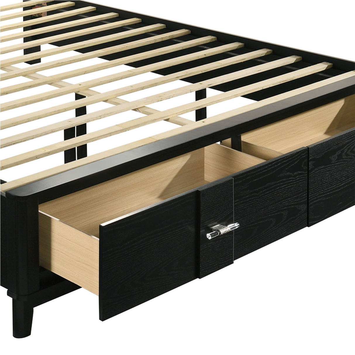 Opel - Queen Storage Bed With LED Headboard - Black