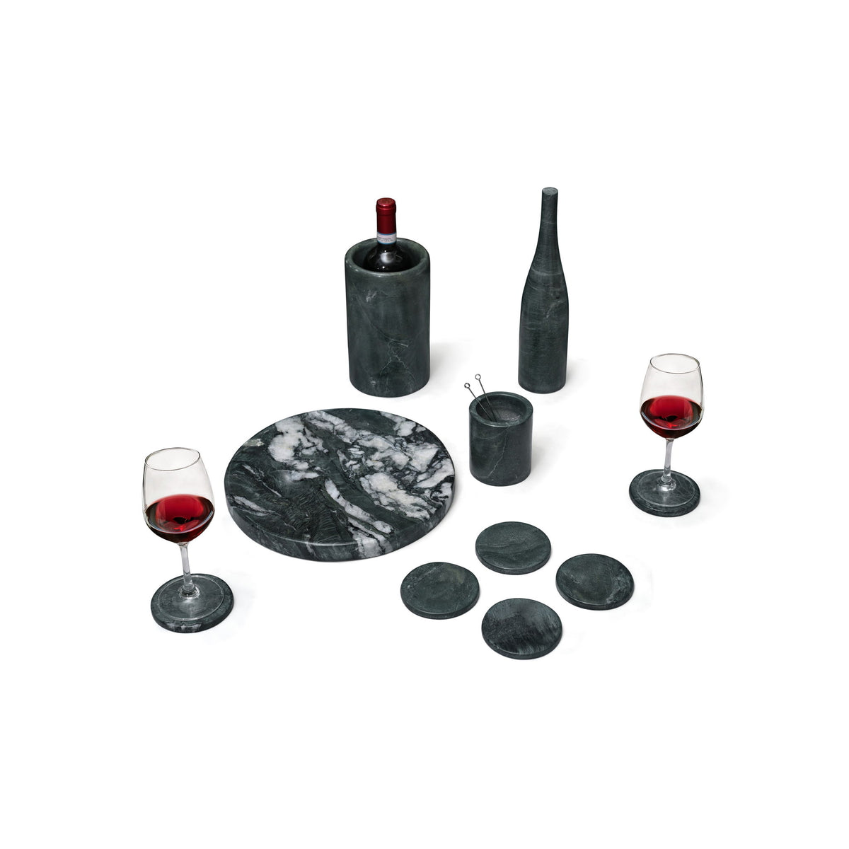 10 Pieces Luxury Natural Marble Dining Room Accessories Set