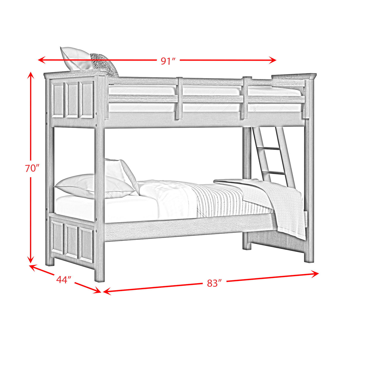 Hampton Kids - Bunk Bed With Ladder