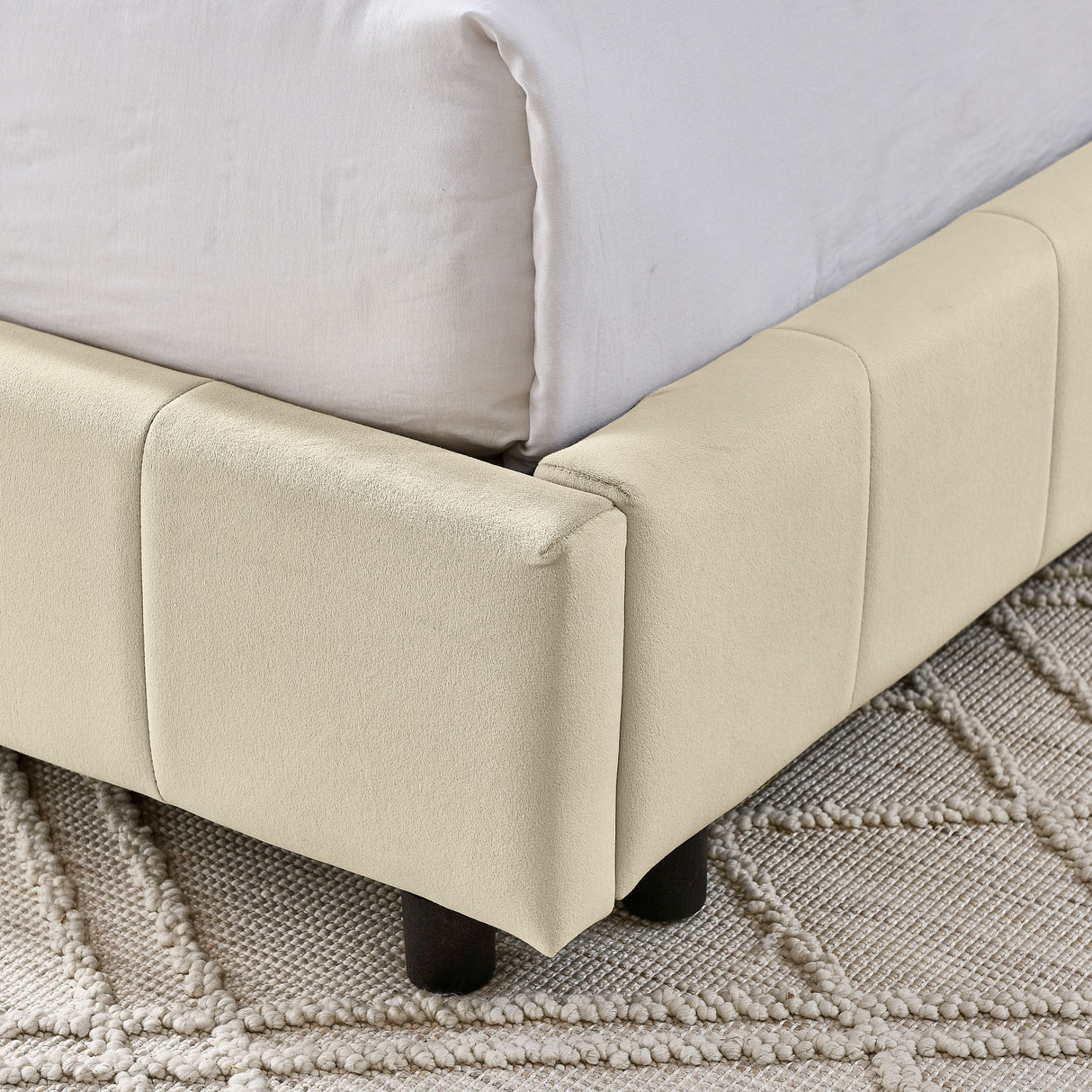Upholstered Storage Tufted Bed Frame With Backrest And Armrests