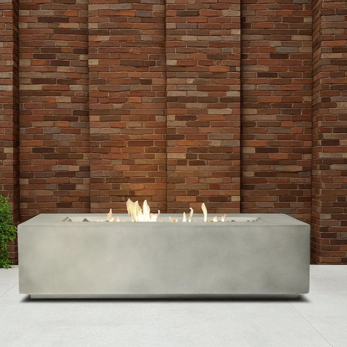 Fire Pit Table Outdoor Heater Dual Fuel Concrete Construction 42x15in
