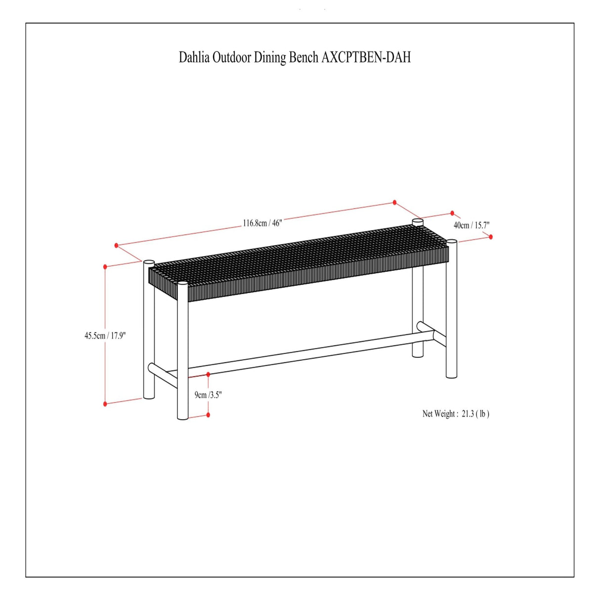 Dahlia - Outdoor Indoor Contemporary Bench