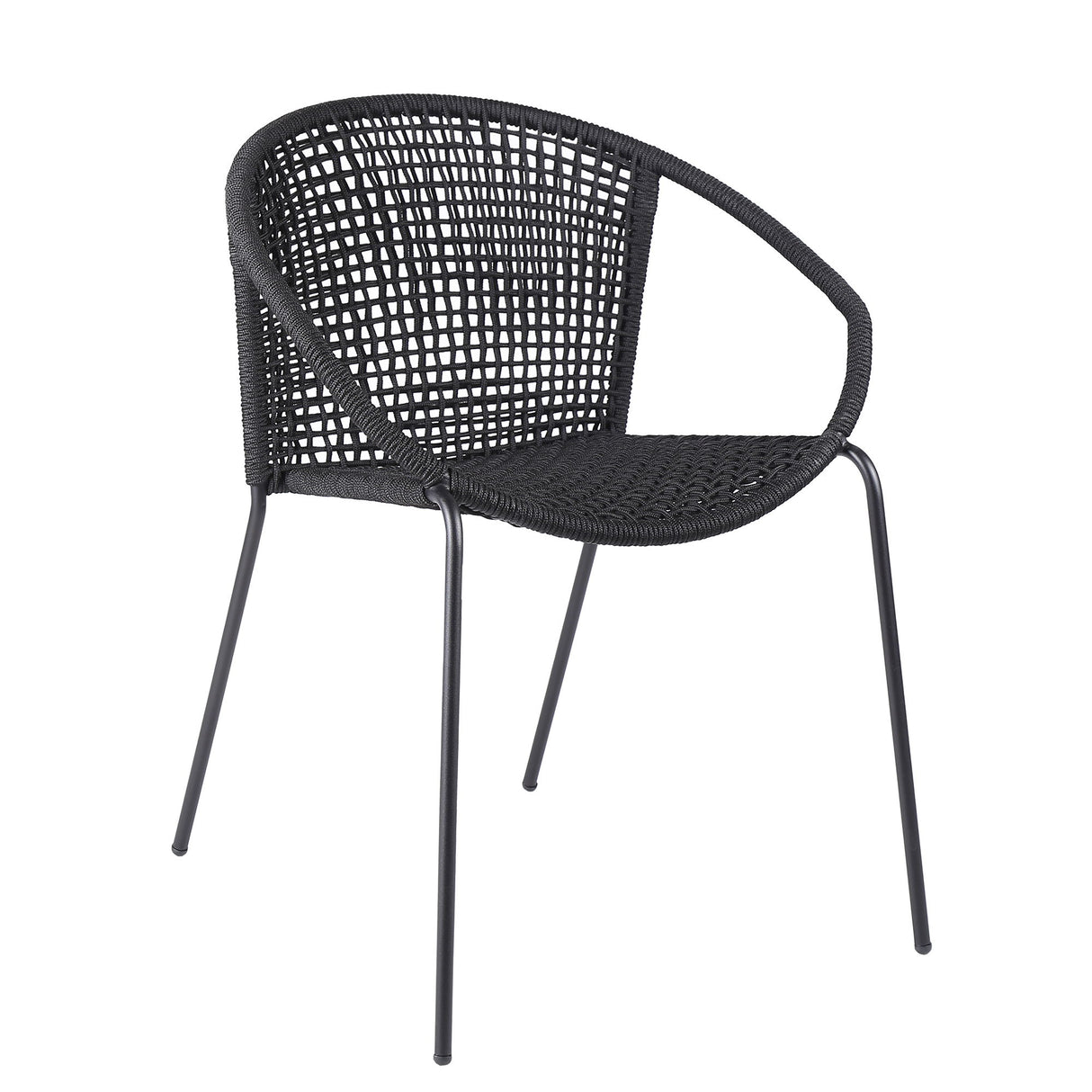 Snack - Indoor / Outdoor Stackable Steel Dining Chair (Set of 2) - Black