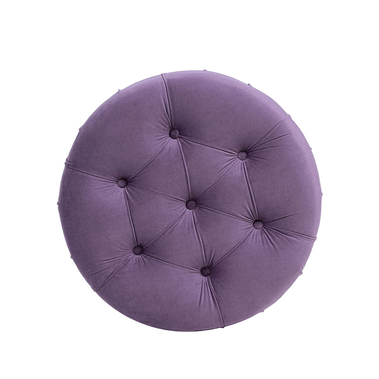 Dawn - Tufted Round Ottoman Nailhead Accents - Purple