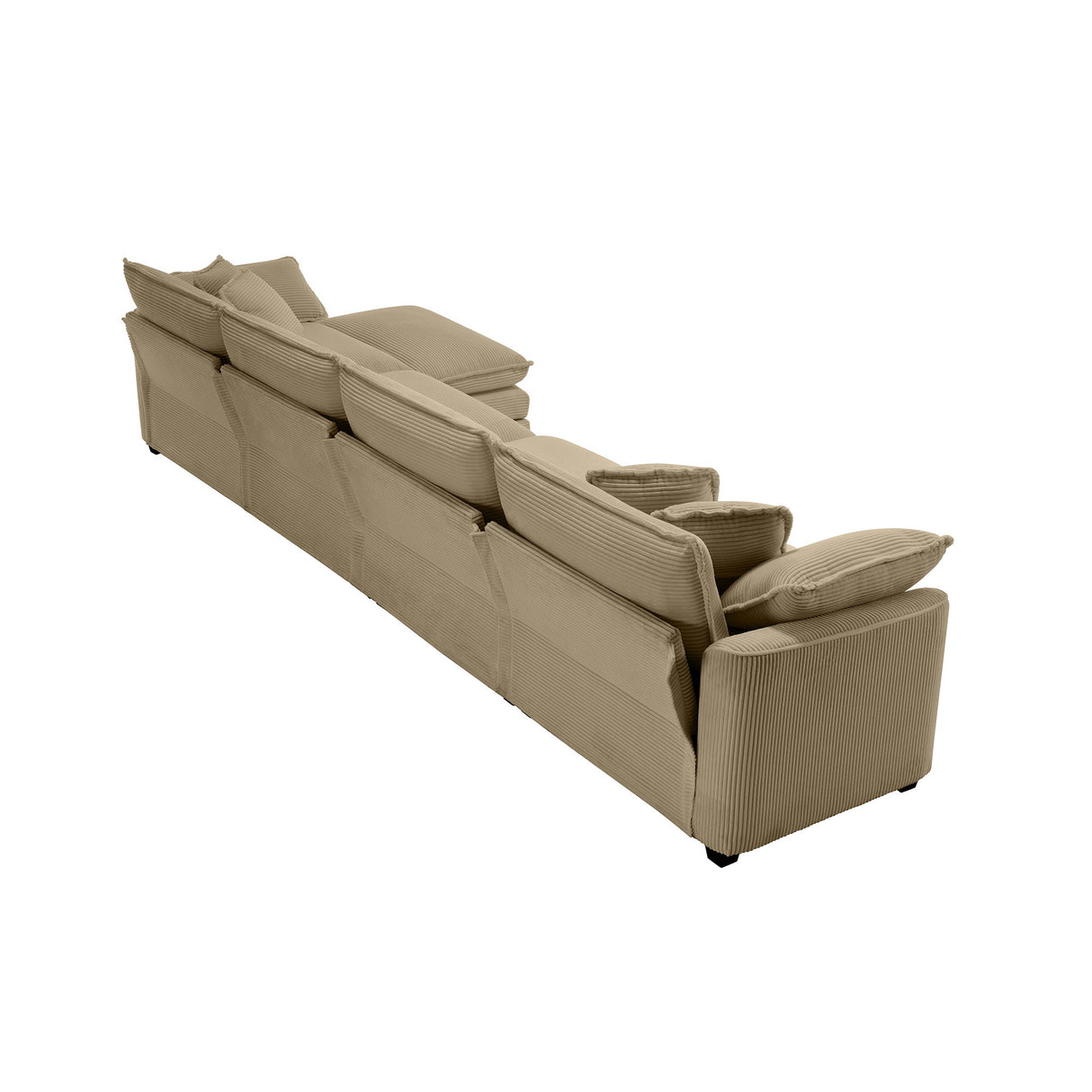 Modern Oversized Modular Cushion Sofa With Ottoman, Low Back, Deep Seating Sofa Set