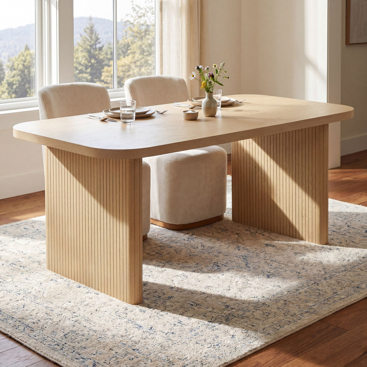 Rectangular, Indoor Dining Table - Natural
