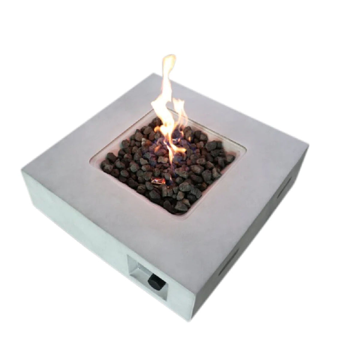 Propane Gas Fire Pit Table Concrete Outdoor Heater 30x11in