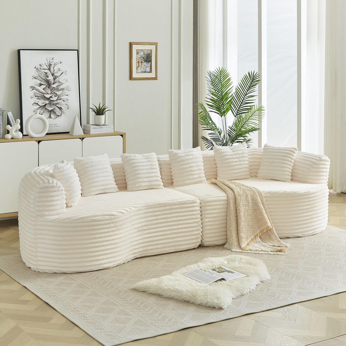 Sectional Sofa, Oversized 4 Seater With Deep Seat Design