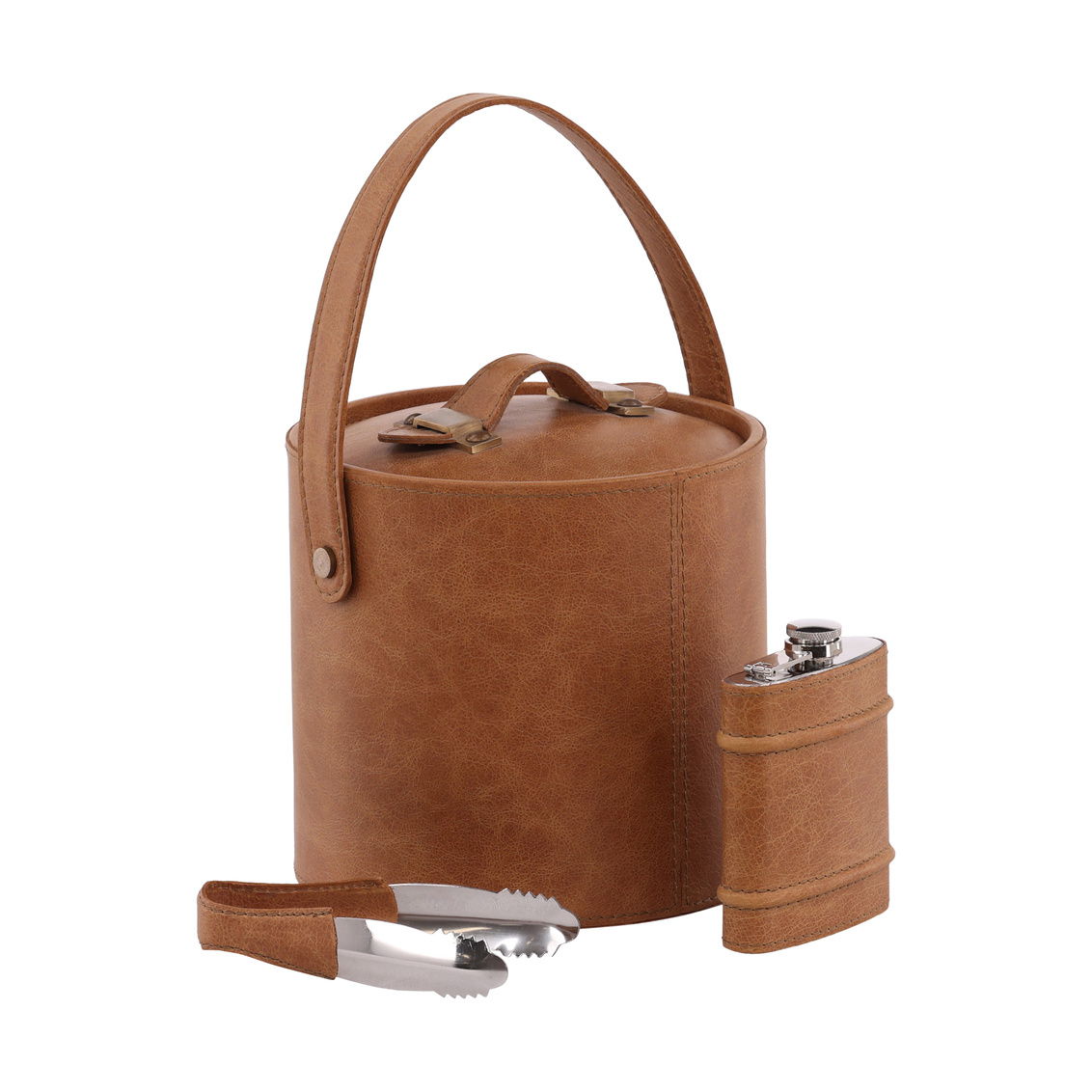 Felix - Ice Bucket & Flask Set - Light Brown