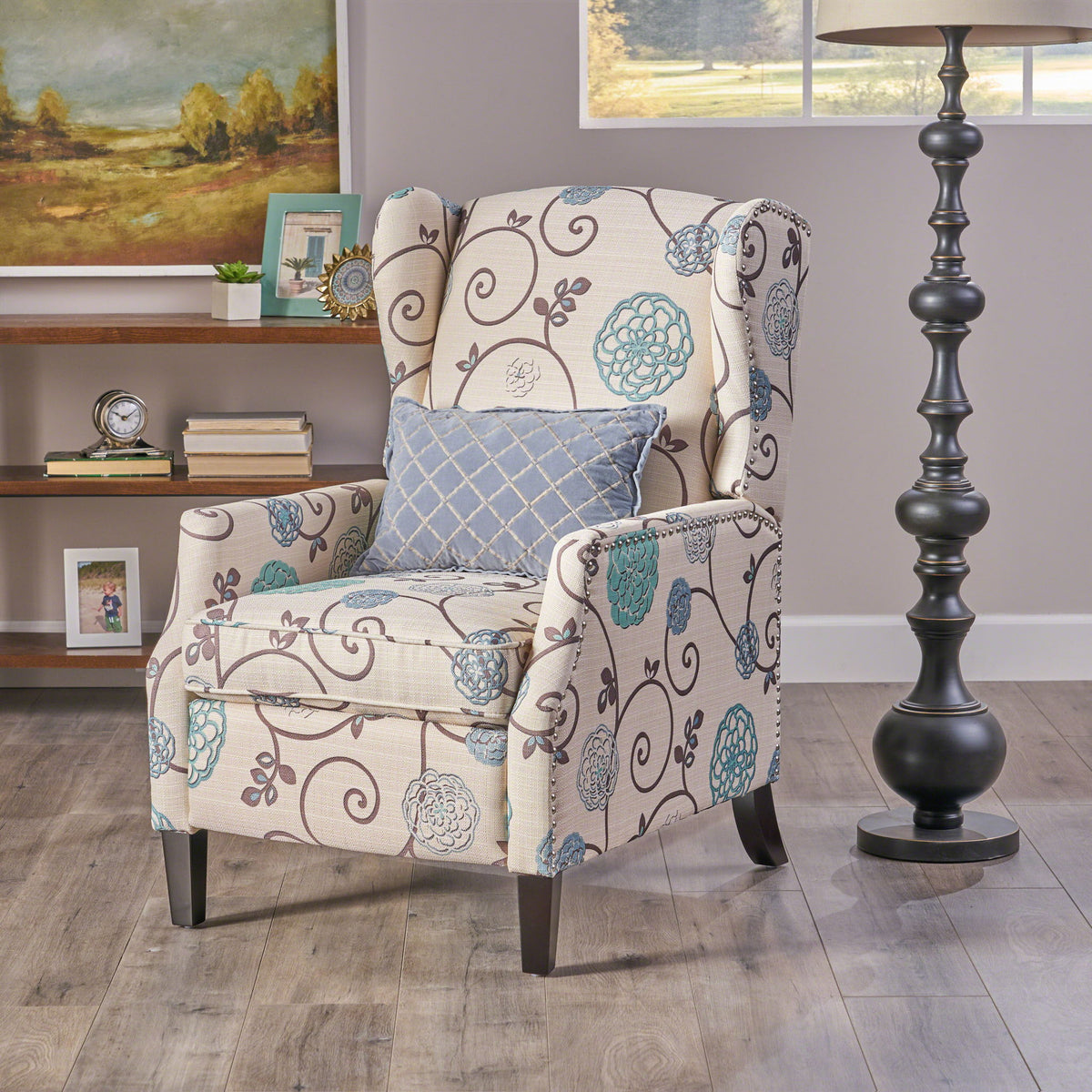 Westeros Wing Back Fabric Upholstered Recliner