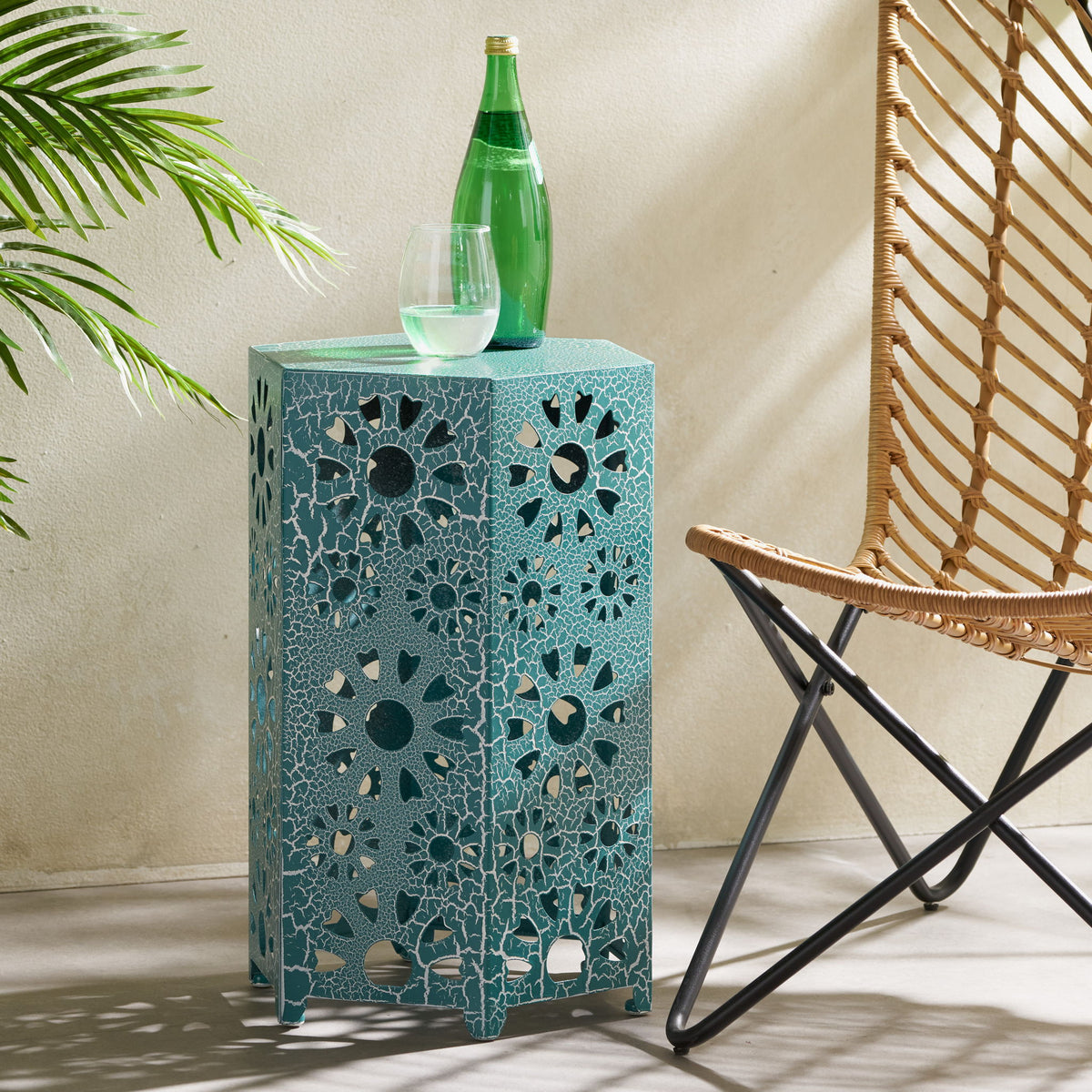 Galore - Side Table With Sunburst Cut Out Design