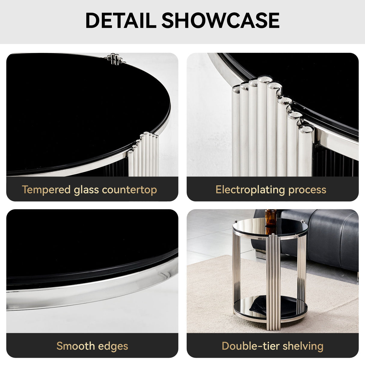 Round Table With Double Layer Storage