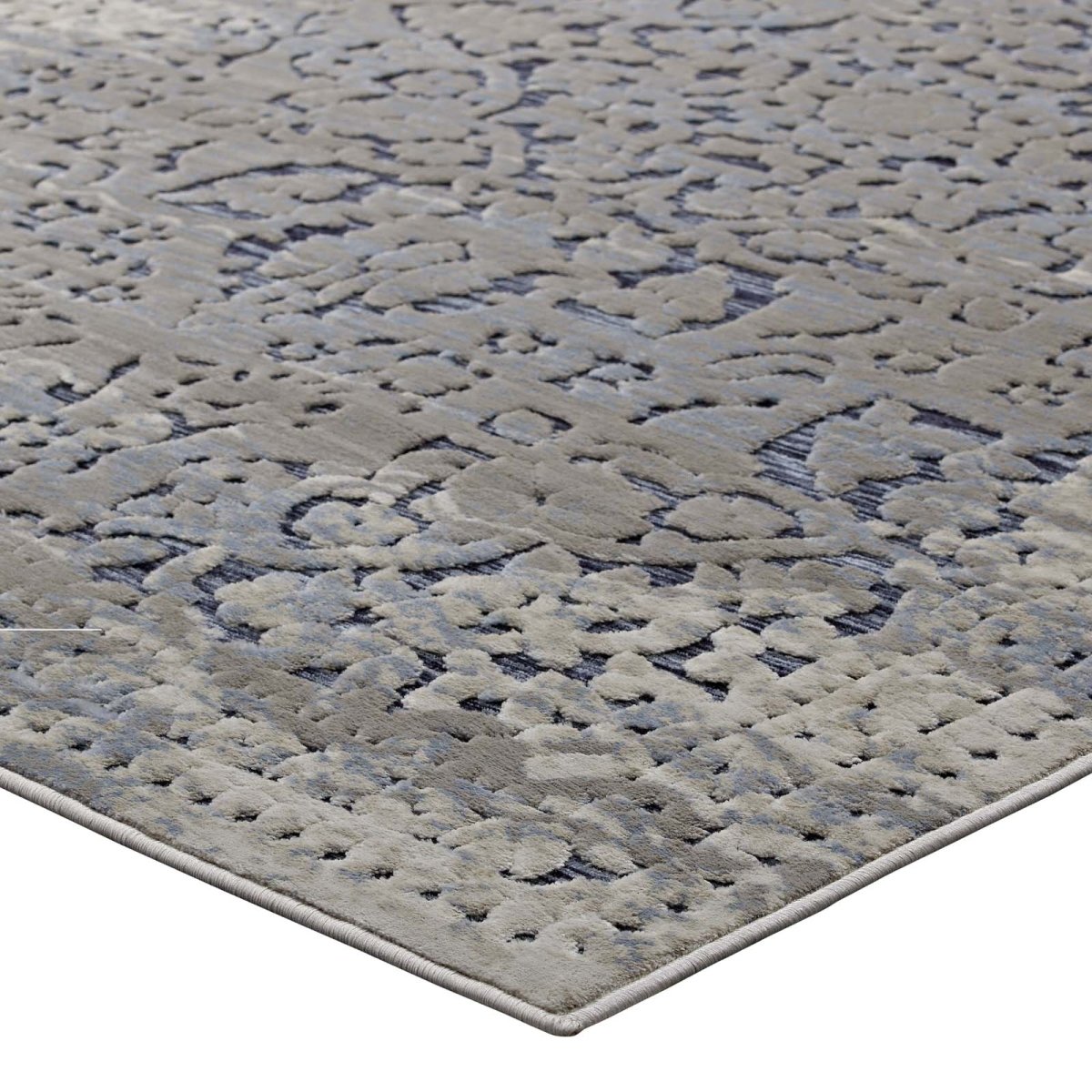 8x10 Blue Cream Distressed Vintage Turkish Area Rug - Mats and Rugs - Alpine Outlets