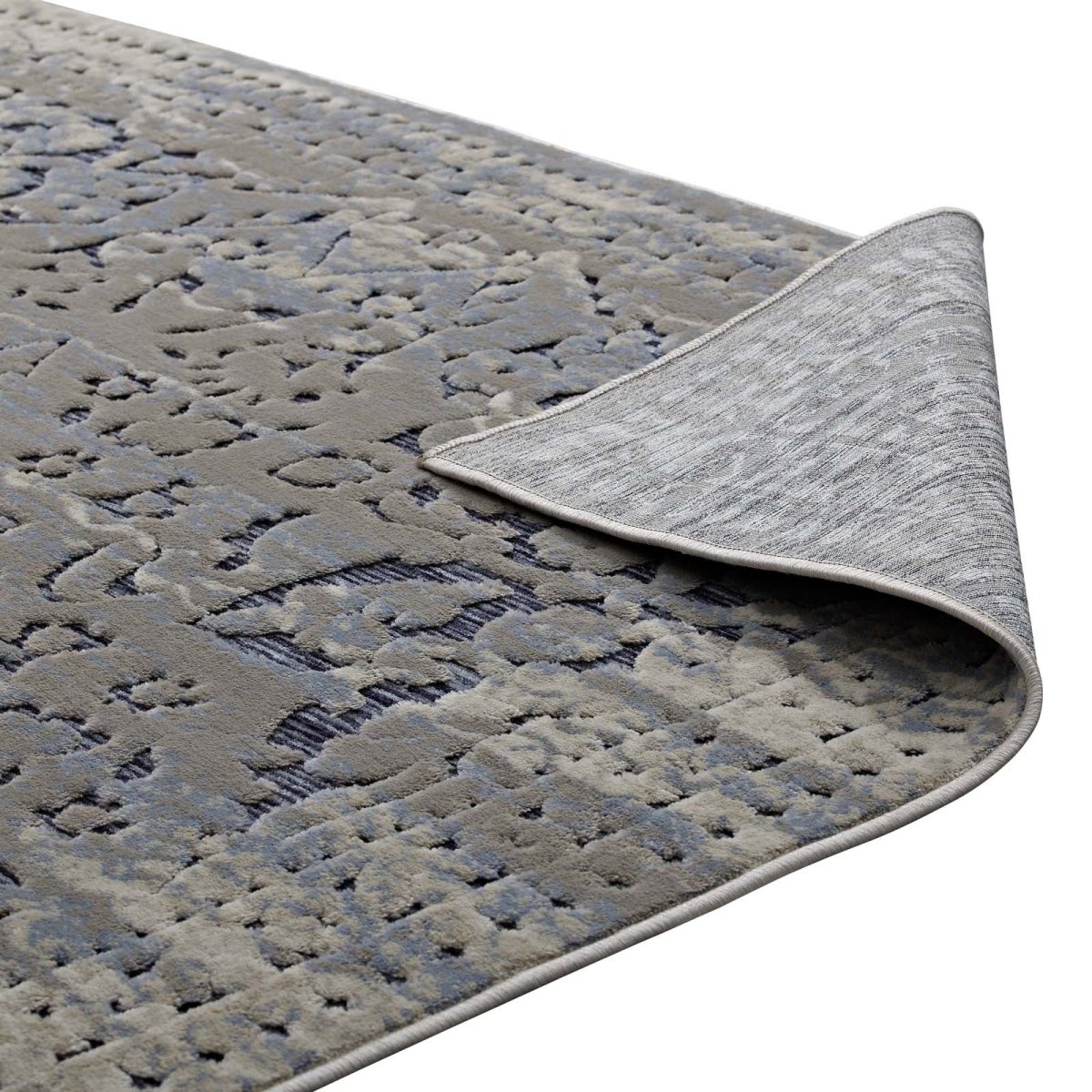 8x10 Blue Cream Distressed Vintage Turkish Area Rug - Mats and Rugs - Alpine Outlets