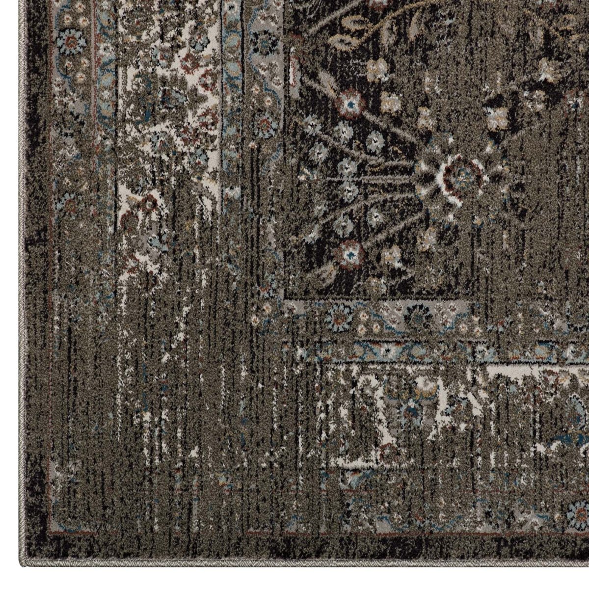 8x10 Brown and Beige Distressed Floral Lattice Area Rug - Mats and Rugs - Alpine Outlets