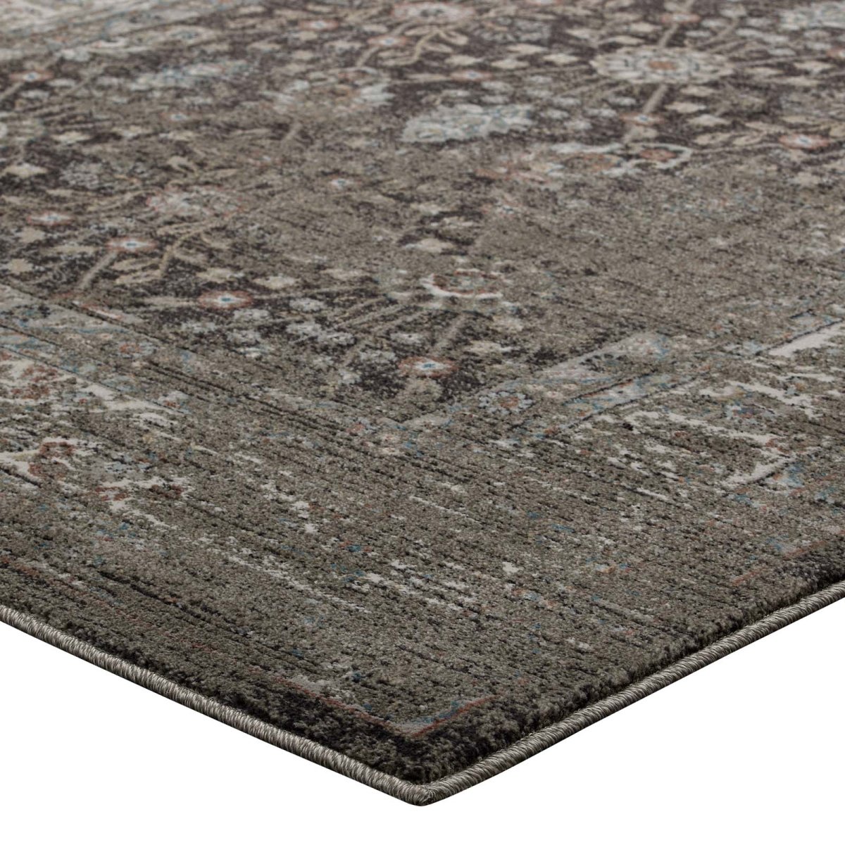 8x10 Brown and Beige Distressed Floral Lattice Area Rug - Mats and Rugs - Alpine Outlets