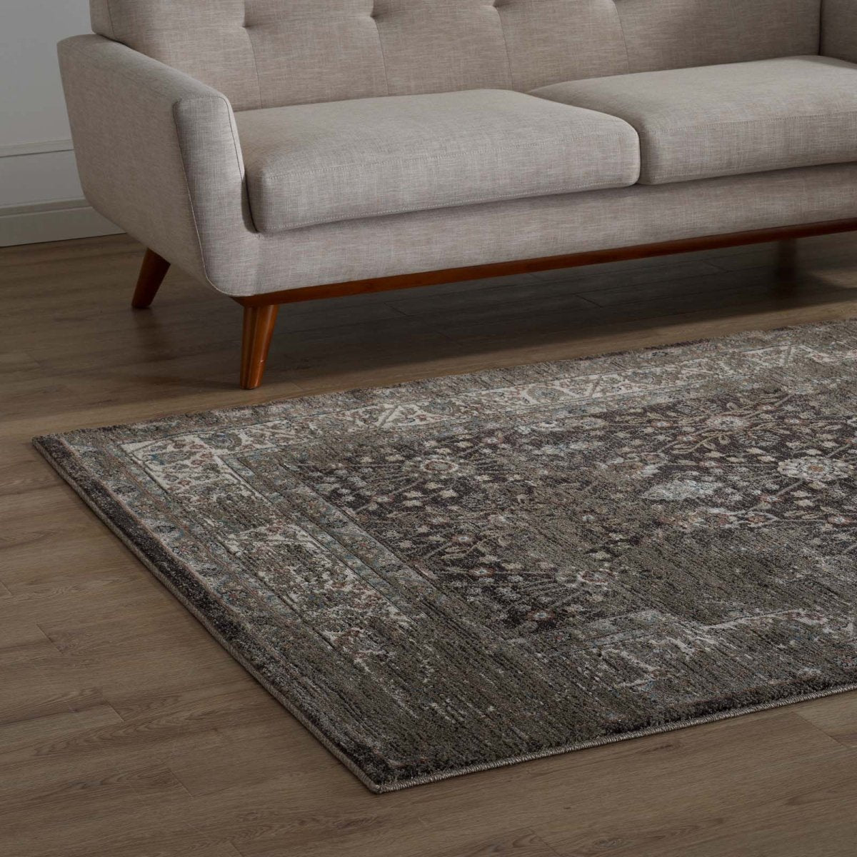 8x10 Brown and Beige Distressed Floral Lattice Area Rug - Mats and Rugs - Alpine Outlets