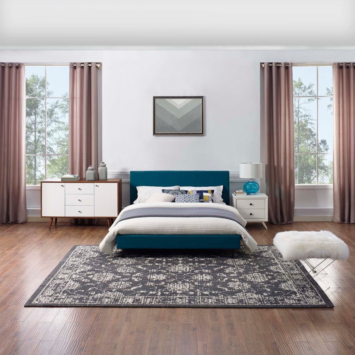 8x10 Dark Gray and Ivory Distressed Floral Lattice Area Rug - Mats and Rugs - Alpine Outlets