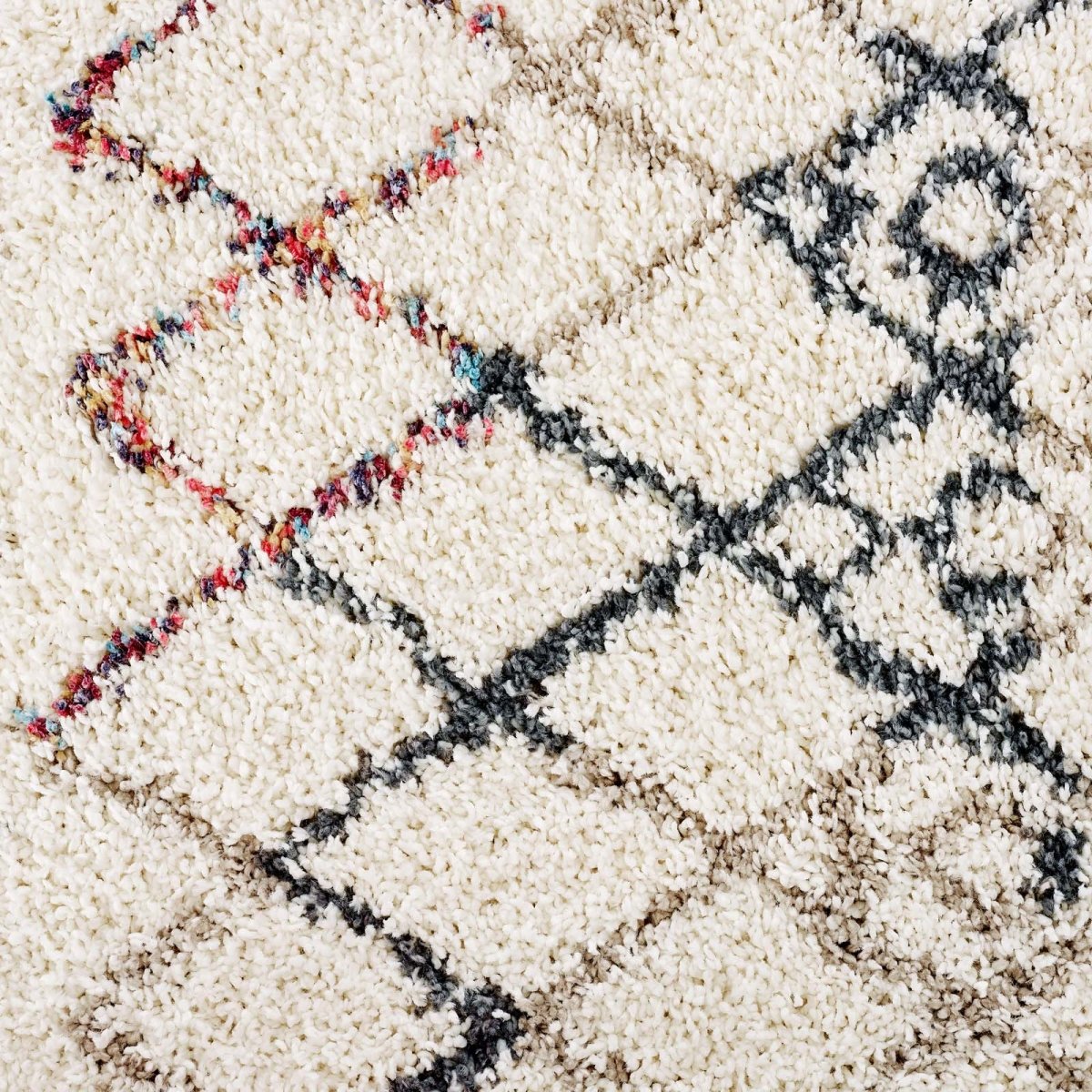 8x10 Multicolor Rainbow Diamond Shag Area Rug - Mats and Rugs - Alpine Outlets
