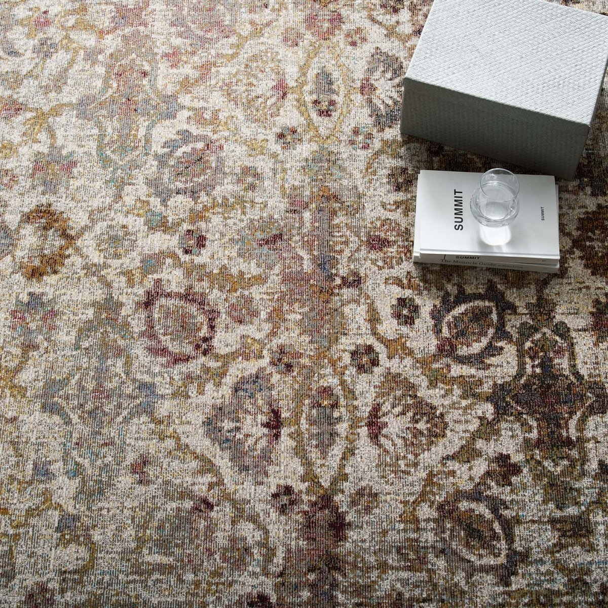 8x10 Multicolored Distressed Floral Moroccan Trellis Area Rug - Mats and Rugs - Alpine Outlets