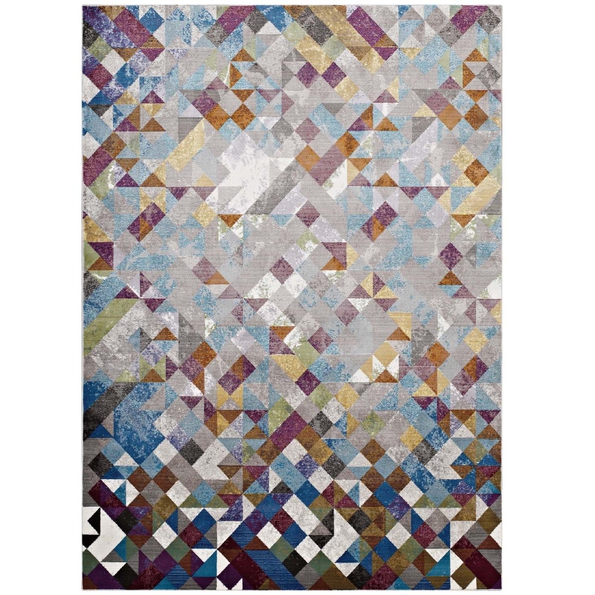 8x10 Multicolored Triangle Mosaic Geometric Area Rug - Mats and Rugs - Alpine Outlets