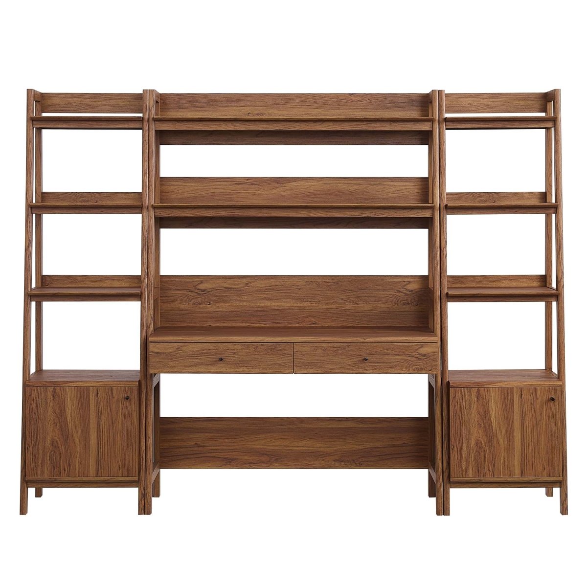 90" Tiered Wood Office Desk and 21" Bookshelf Set - 3 - Piece Workspace - Bookcases available at Alpine Outlets in Denver