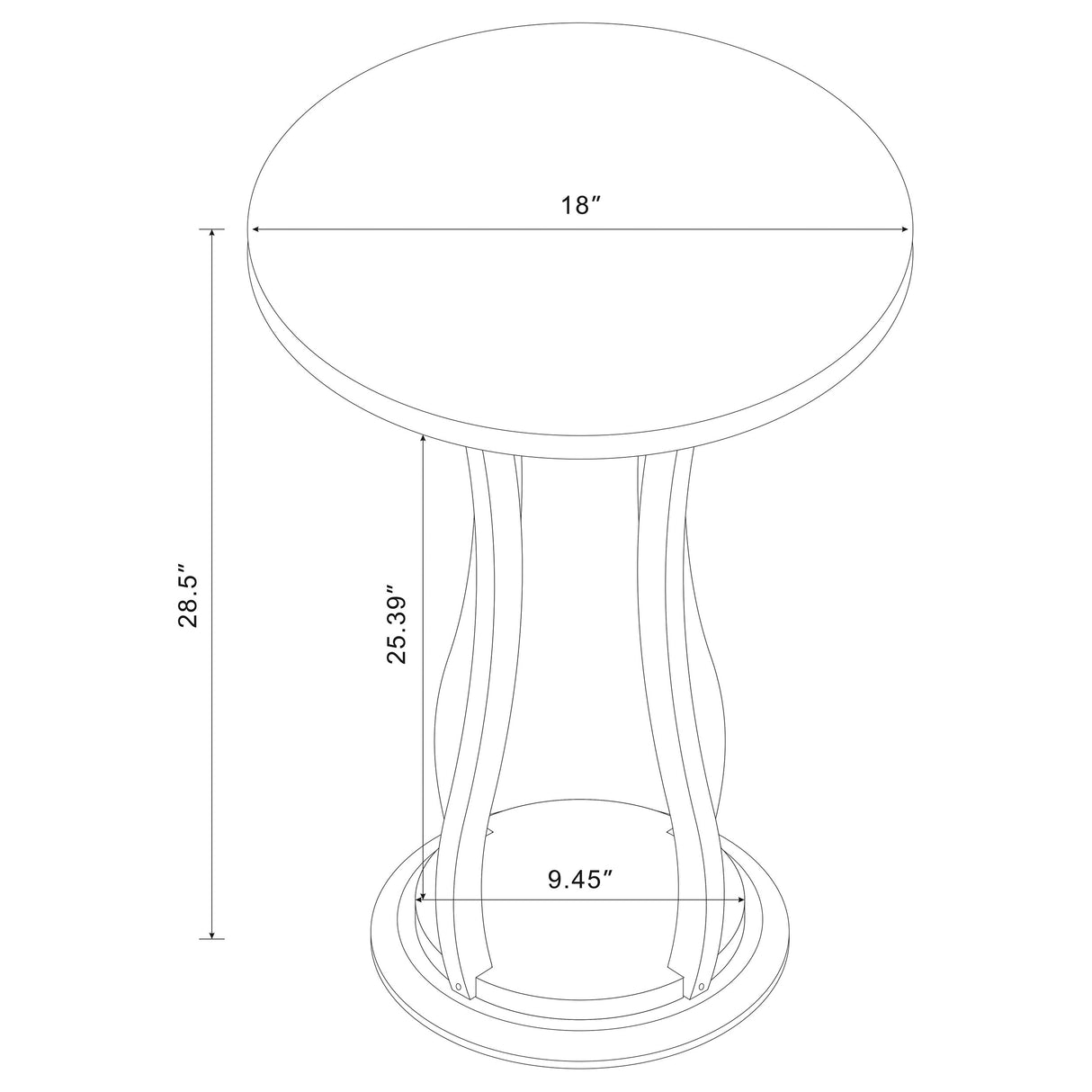 Elton Round Faux Marble Top Plant Stand, Brown