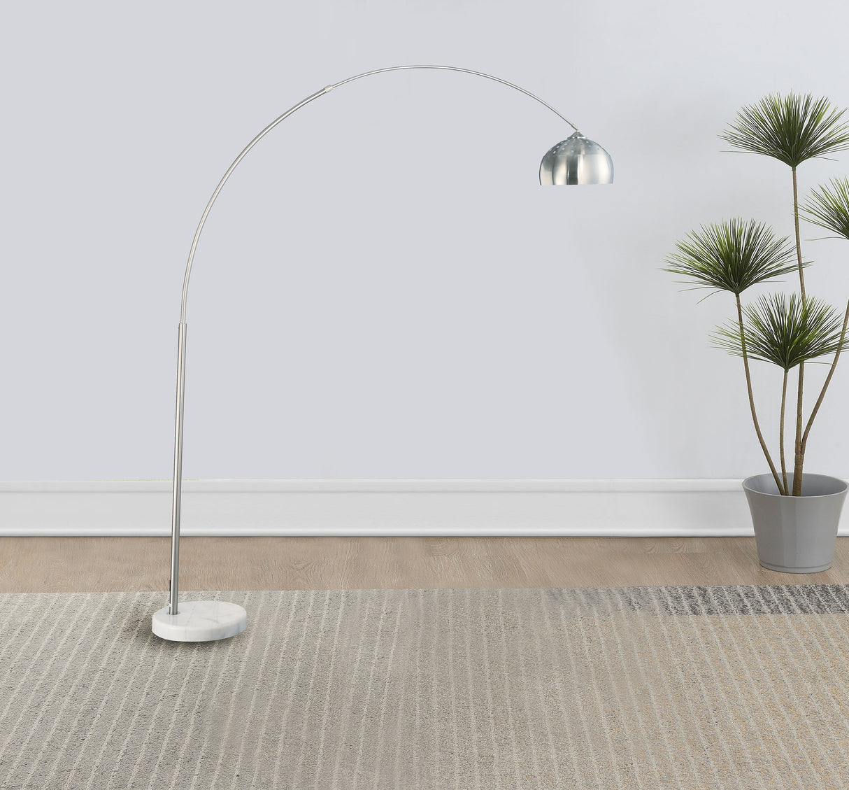 Krester 85" Chrome Arc Floor Lamp with Dome Shade