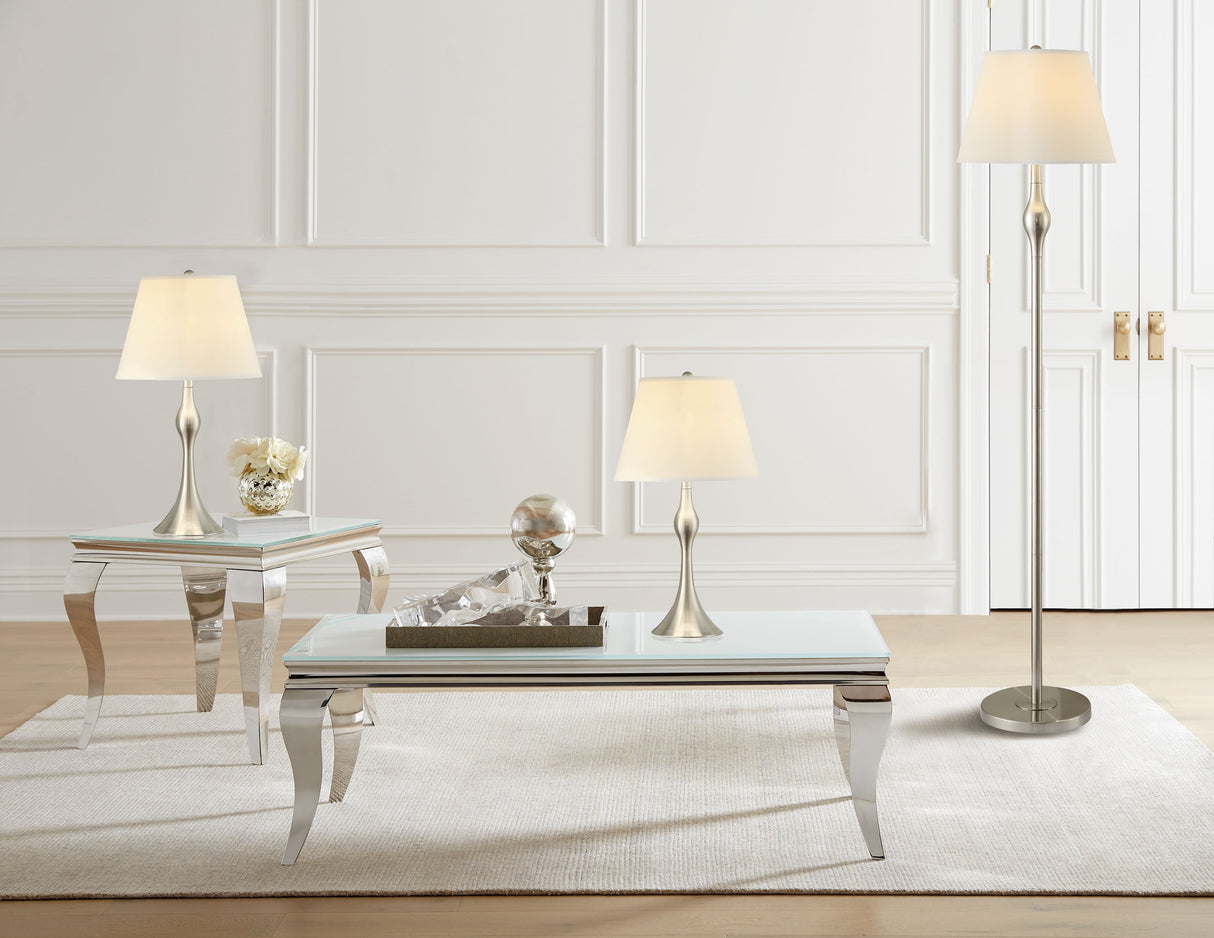 Griffin 3-Piece Floor and Table Lamp Set, Brushed Nickel