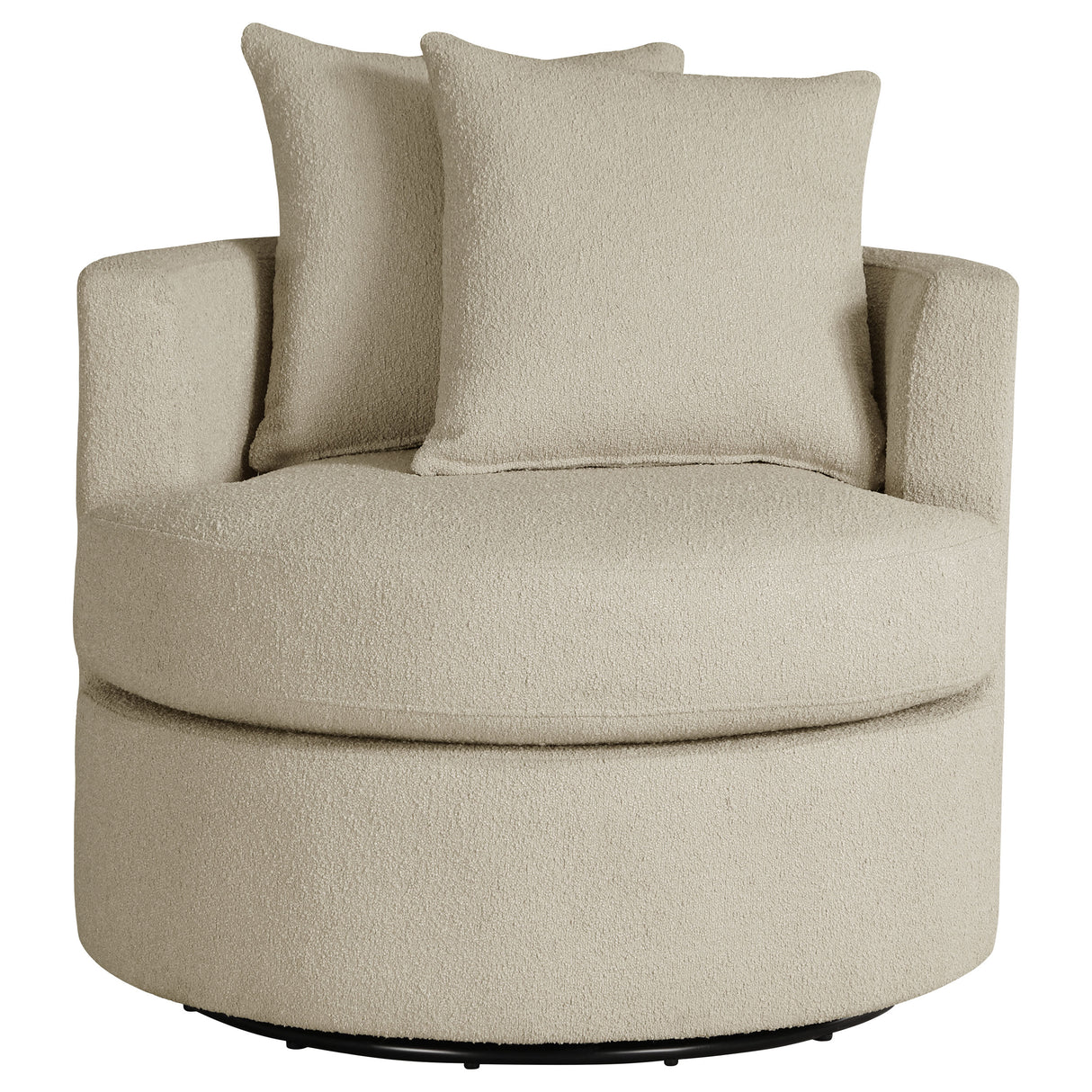 Debbie Upholstered Swivel Accent Chair in Camel