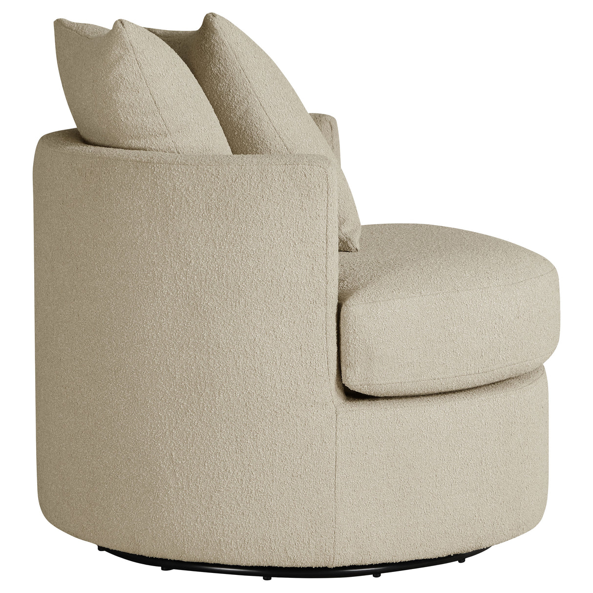 Debbie Upholstered Swivel Accent Chair in Camel
