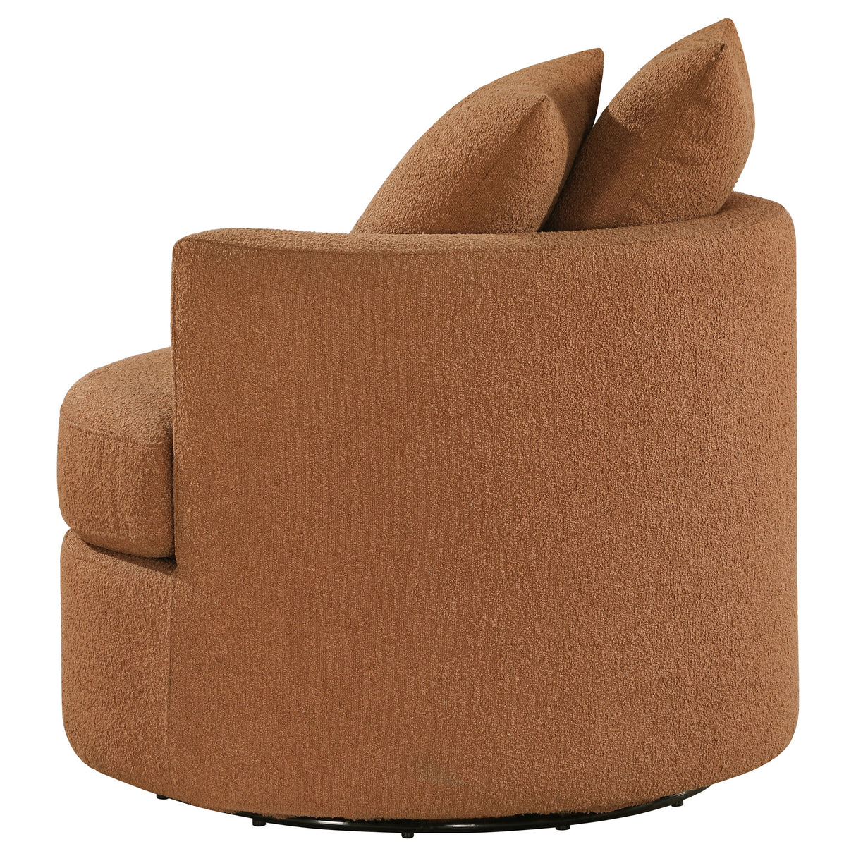Debbie Upholstered Swivel Accent Chair in Burnt Orange