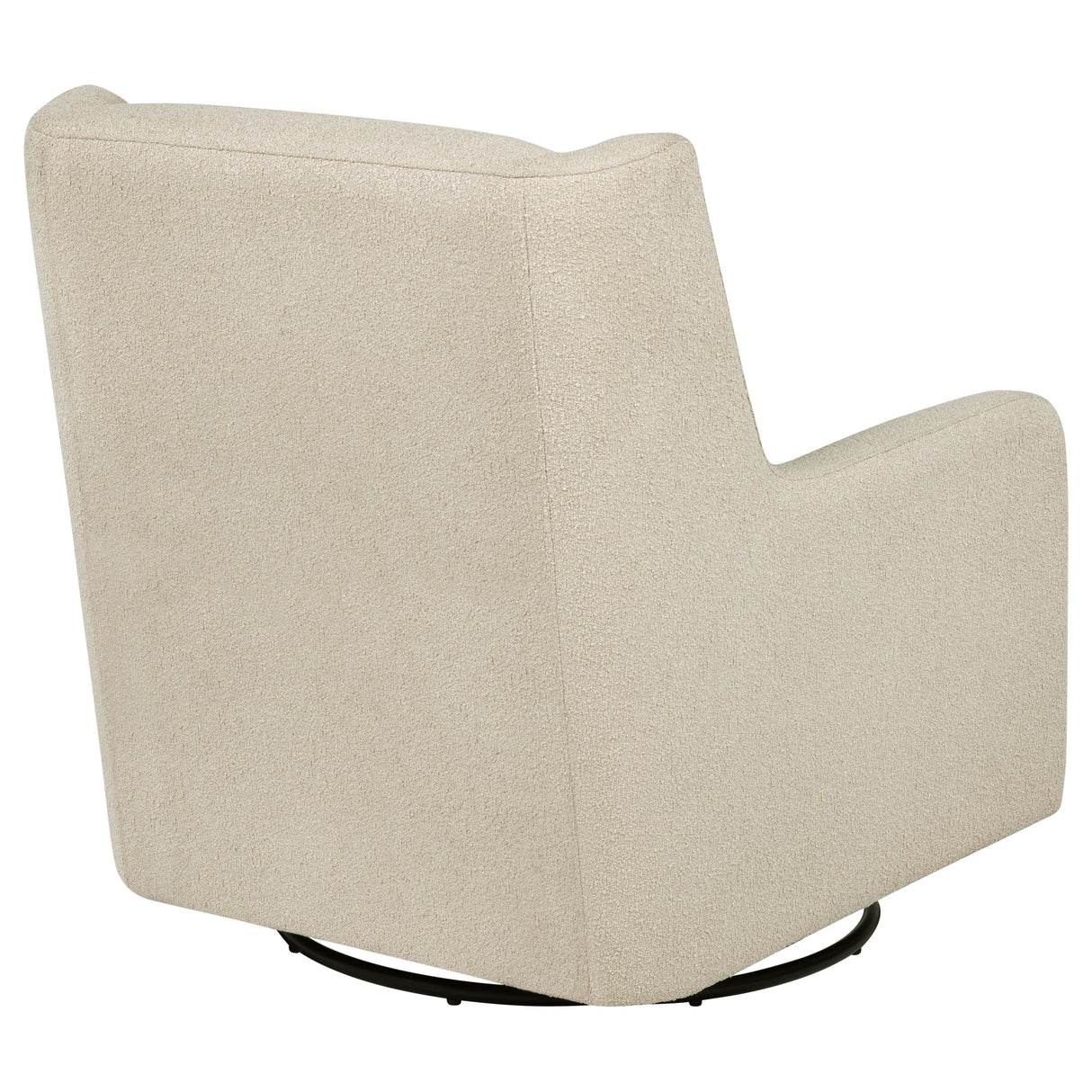 Serra Boucle Upholstered Swivel Glider in Sandy Beige