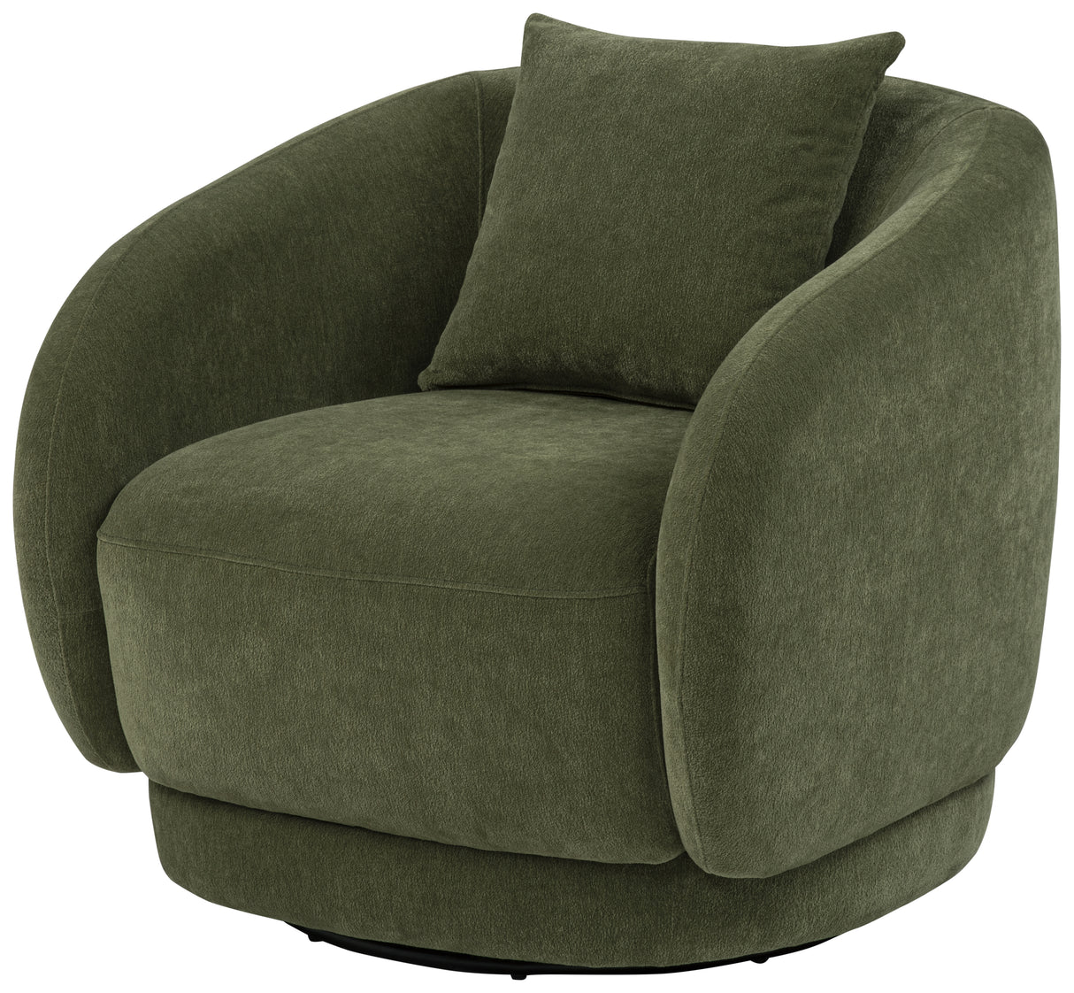 Arnaud Chenille Upholstered Swivel Accent Chair in Green