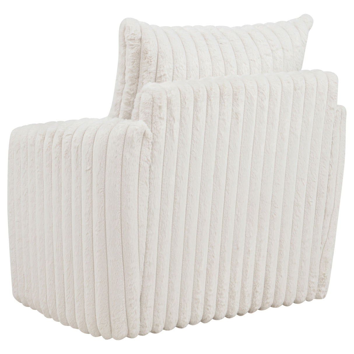Sarco Corduroy Upholstered Swivel Accent Chair, Ivory