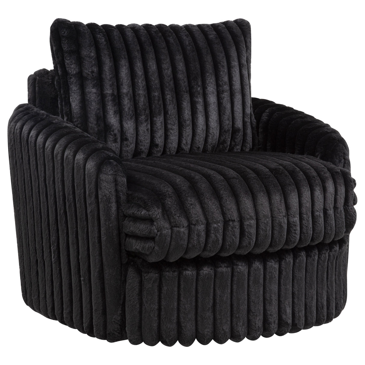 Sarco Corduroy Swivel Accent Chair in Black