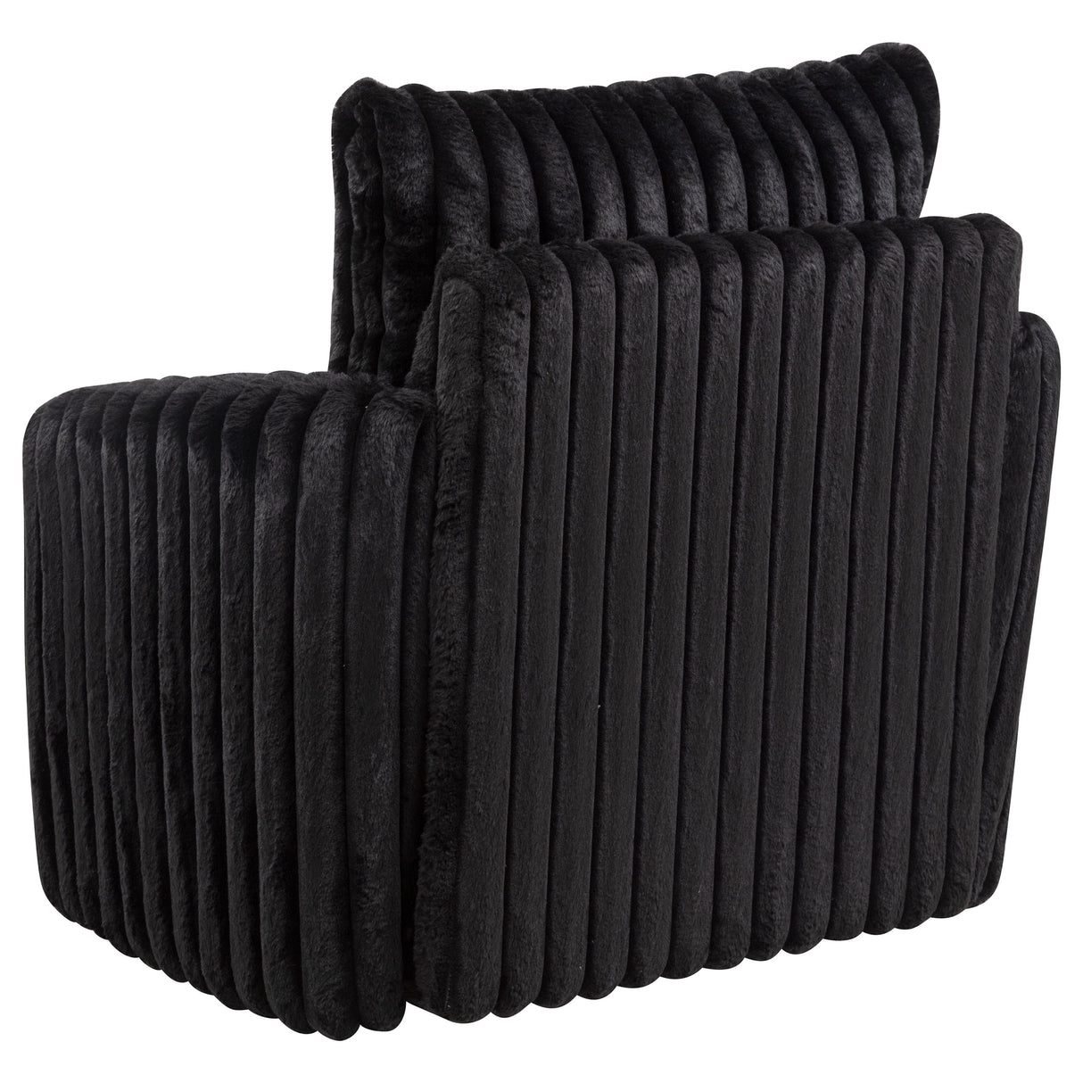 Sarco Corduroy Swivel Accent Chair in Black
