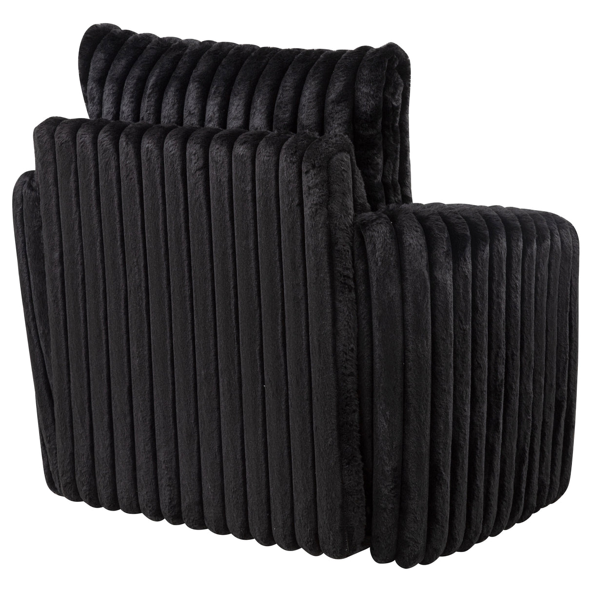 Sarco Corduroy Swivel Accent Chair in Black