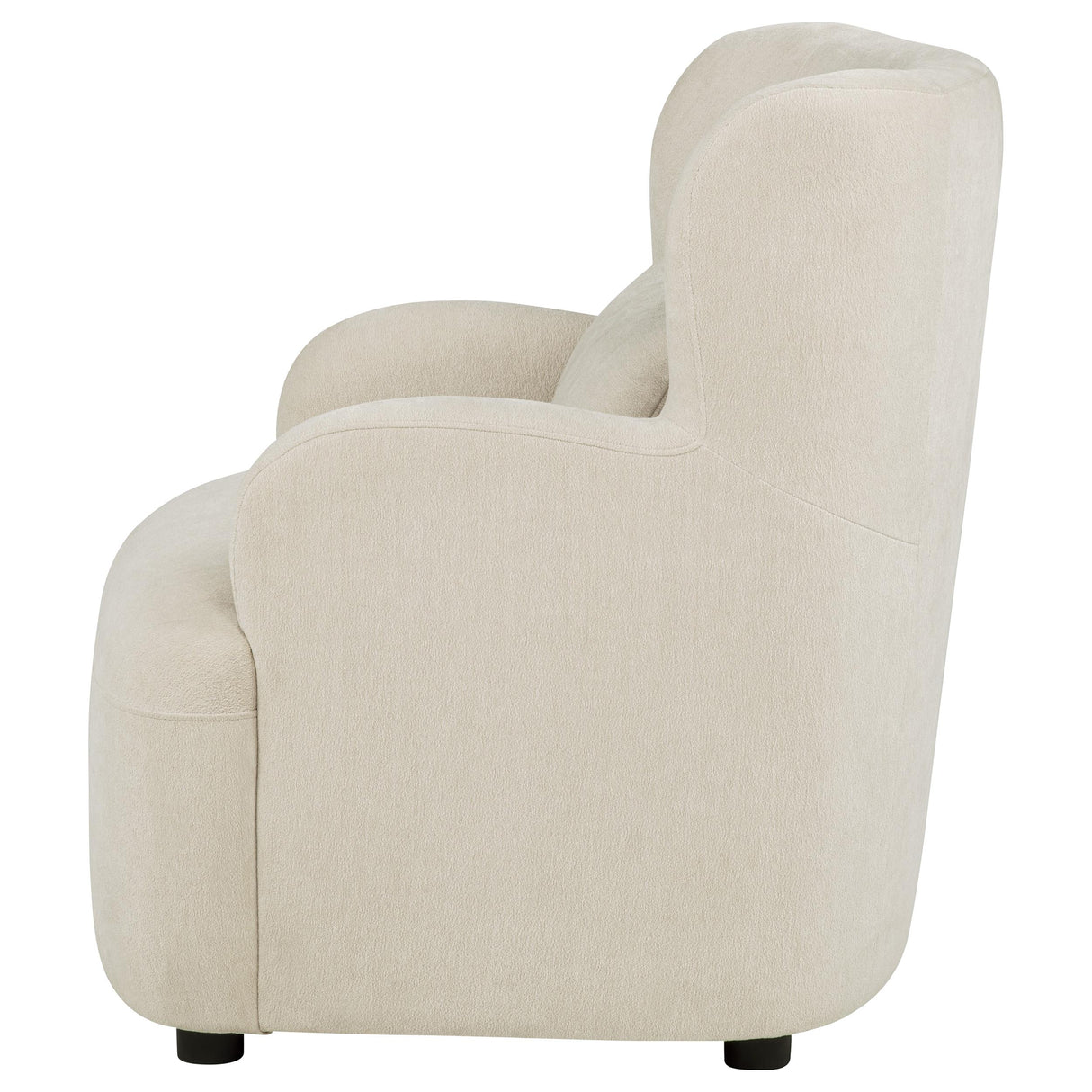 Beige Fabric Accent Chair with Tight Back Cushion