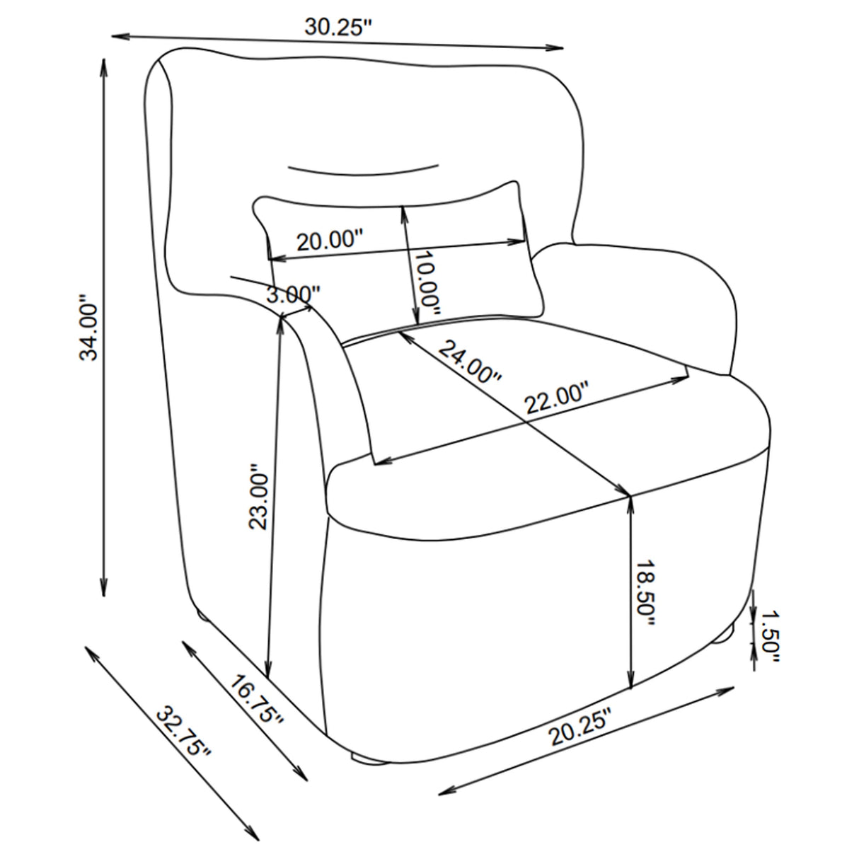 Beige Fabric Accent Chair with Tight Back Cushion