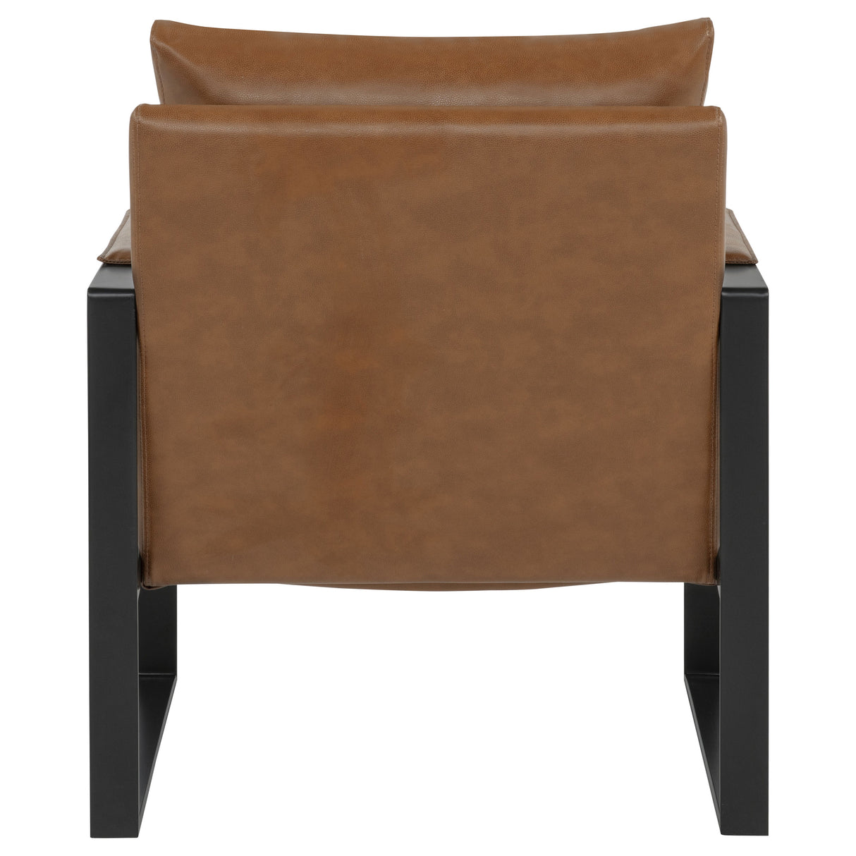Rosalind Brown Leatherette Track Arm Accent Chair