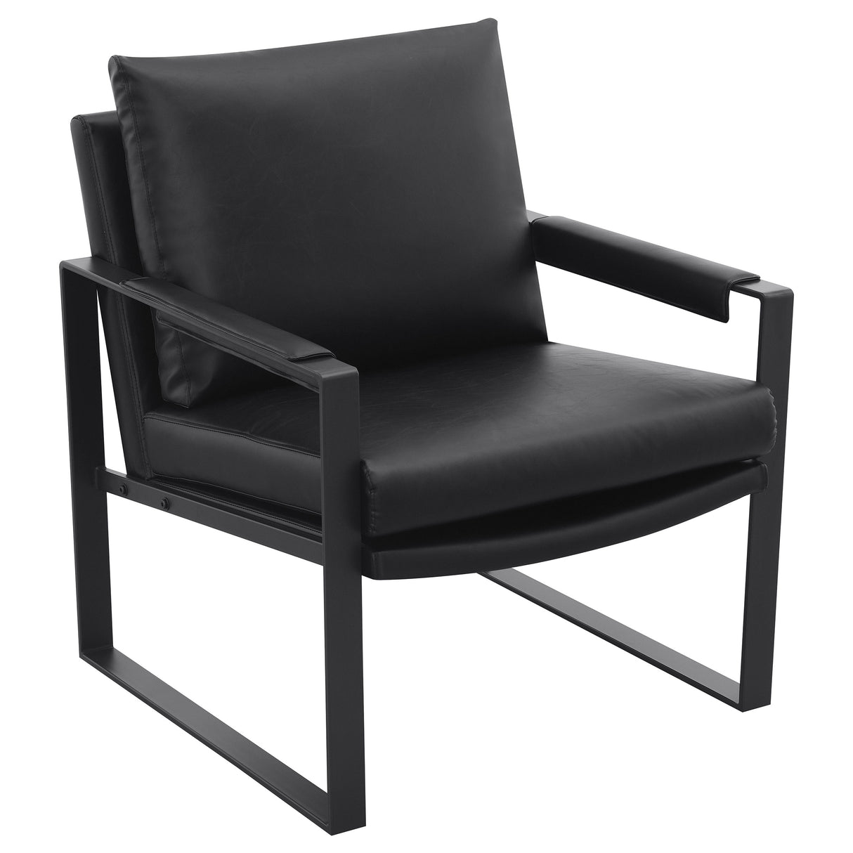 Rosalind Upholstered Track Arm Accent Chair in Black