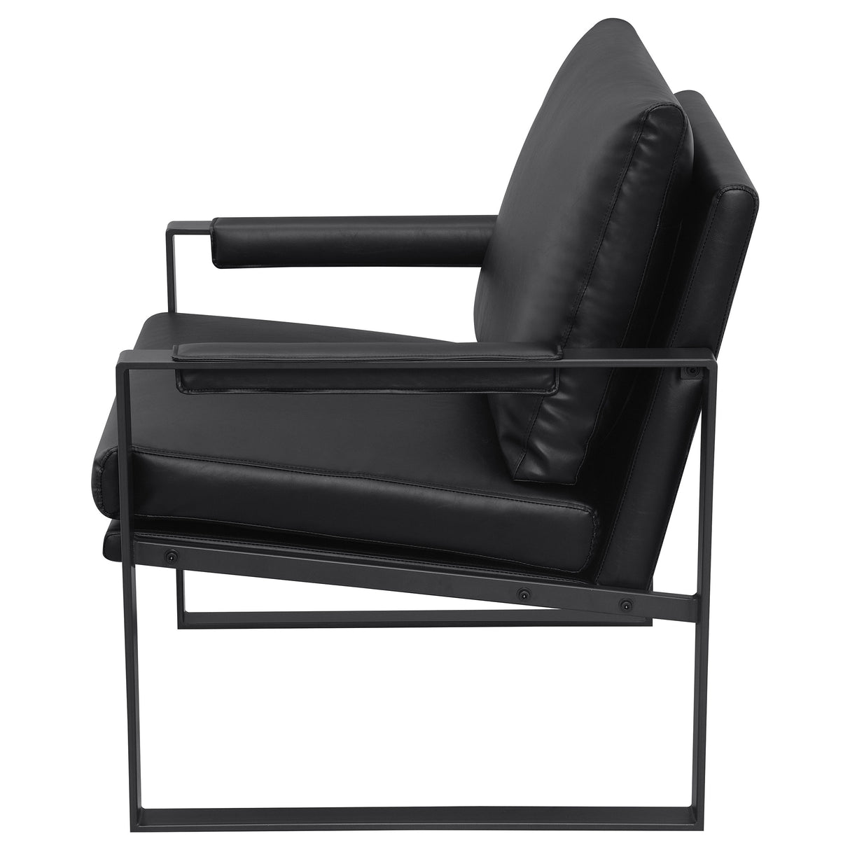 Rosalind Upholstered Track Arm Accent Chair in Black