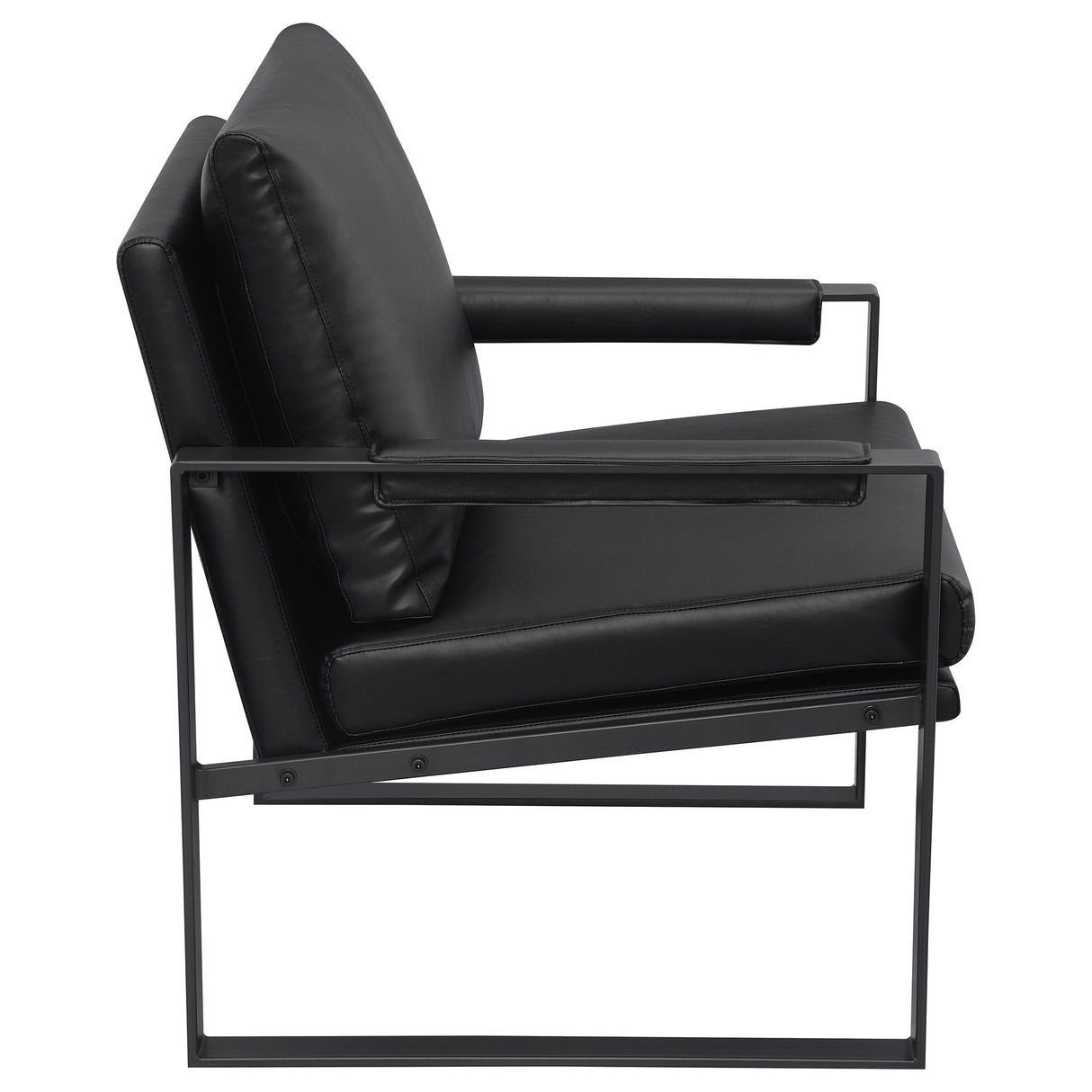 Rosalind Upholstered Track Arm Accent Chair in Black